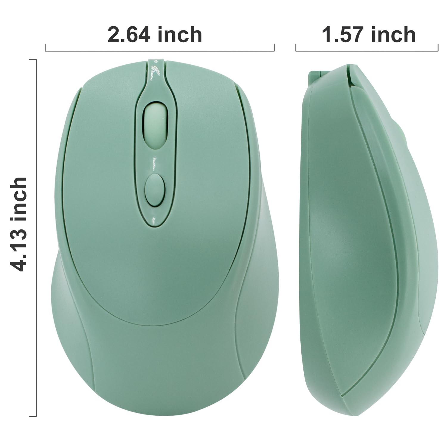 Rechargeable Bluetooth Wireless Mouse for Laptop, iPad, MacBook Pro/Air, Surface Pro, PC, Lenovo & Samsung Tablets - Silent Slim Portable Mouse (Light Green) - Perfect for Office, Travel & Home Use