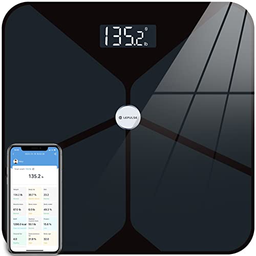 **Lepulse Smart Digital Bathroom Scale - High Accuracy Body Weight, Fat, Water & BMI Measurement with Bluetooth APP - Ideal for Home Fitness Tracking & Health Monitoring**