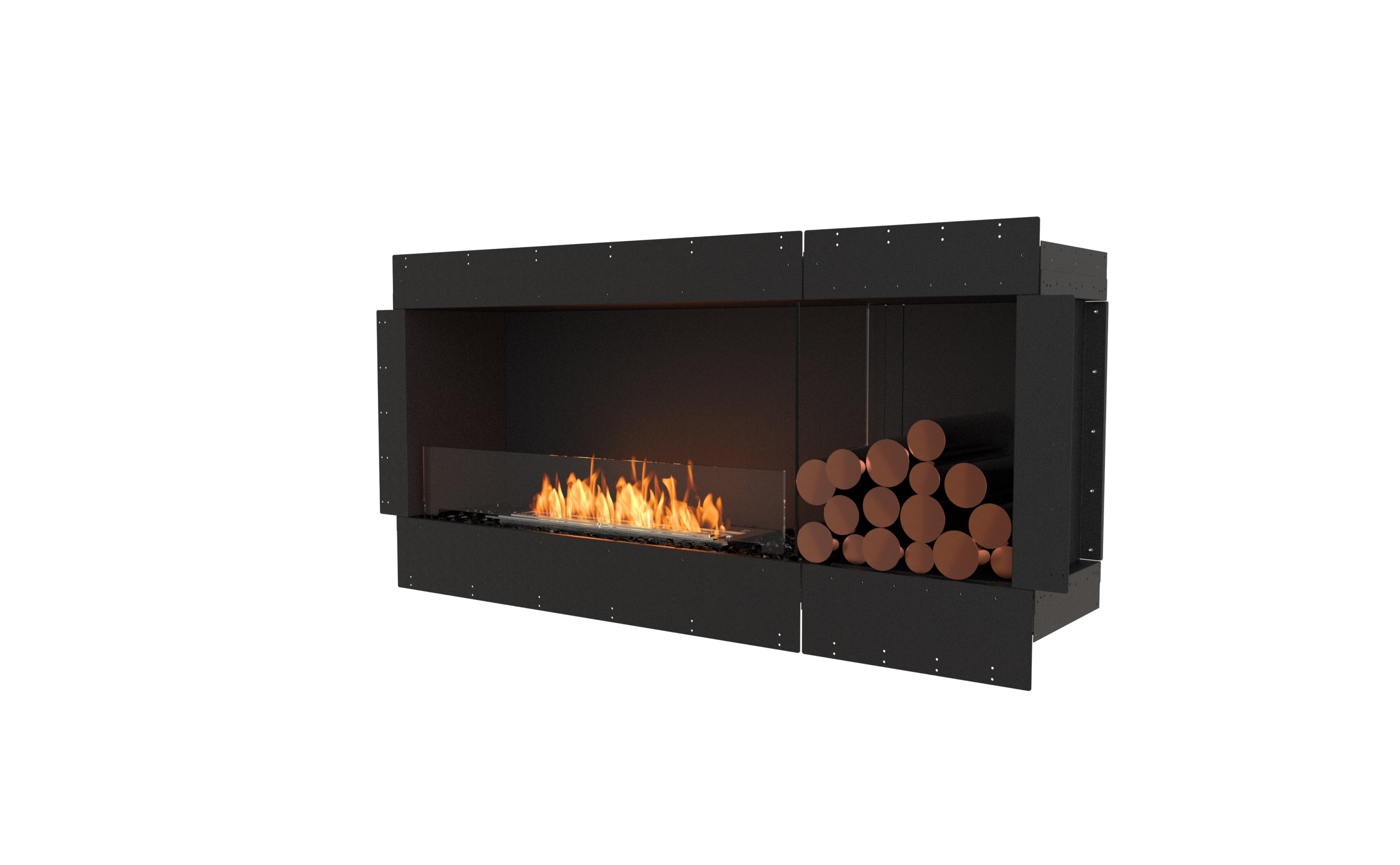 EcoSmart Fire Flex 60SS Single-Sided Fireplace Insert with Storage Box - Modern Electric Fireplace for Living Room, Bedroom & Office - Energy Efficient Heating Solution for Winter