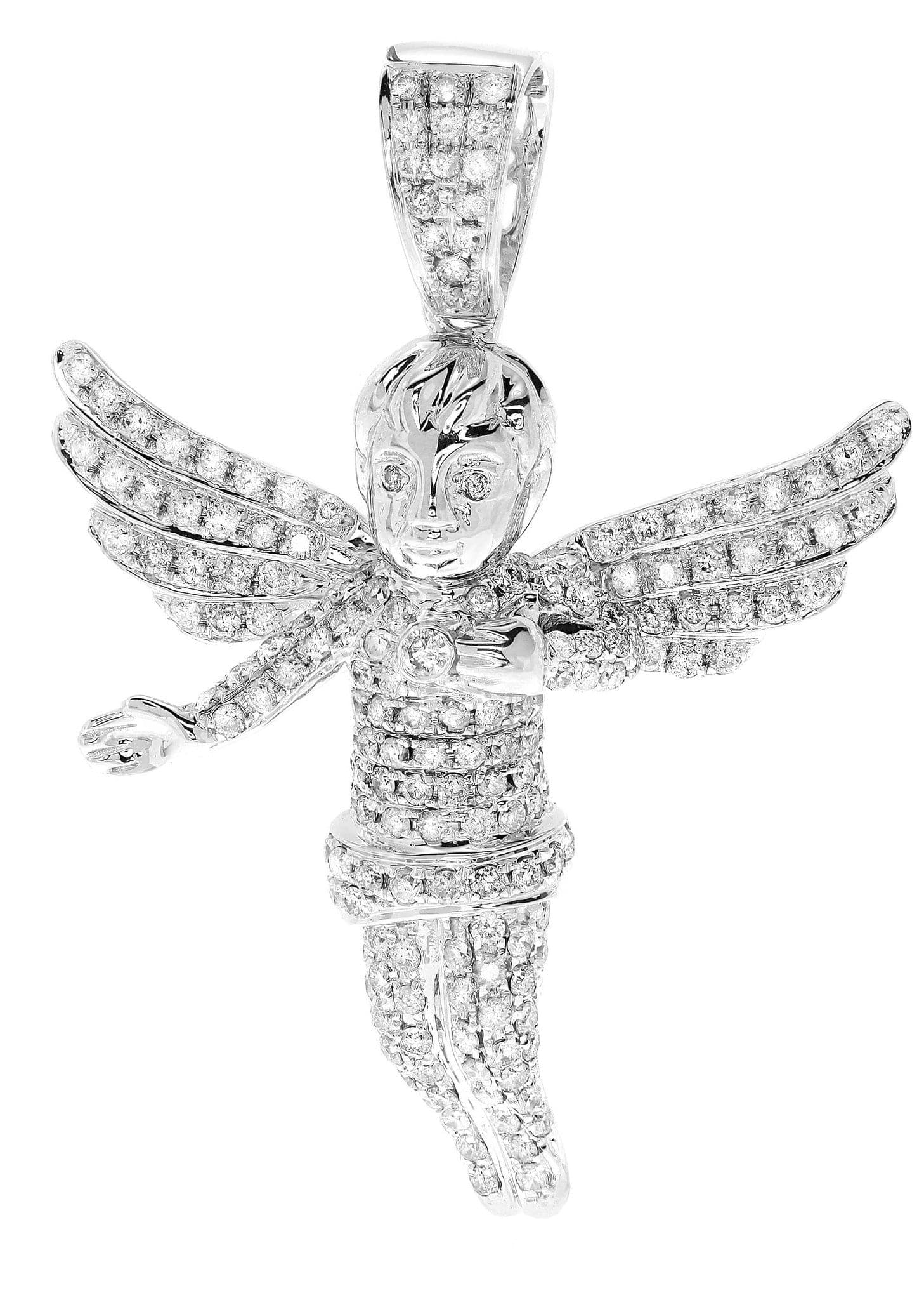 Diamond Angel Pendant Necklace - 8.68 Grams (2.07 Carats) Genuine Diamond Jewelry - Perfect for Gifts, Anniversaries & Special Occasions