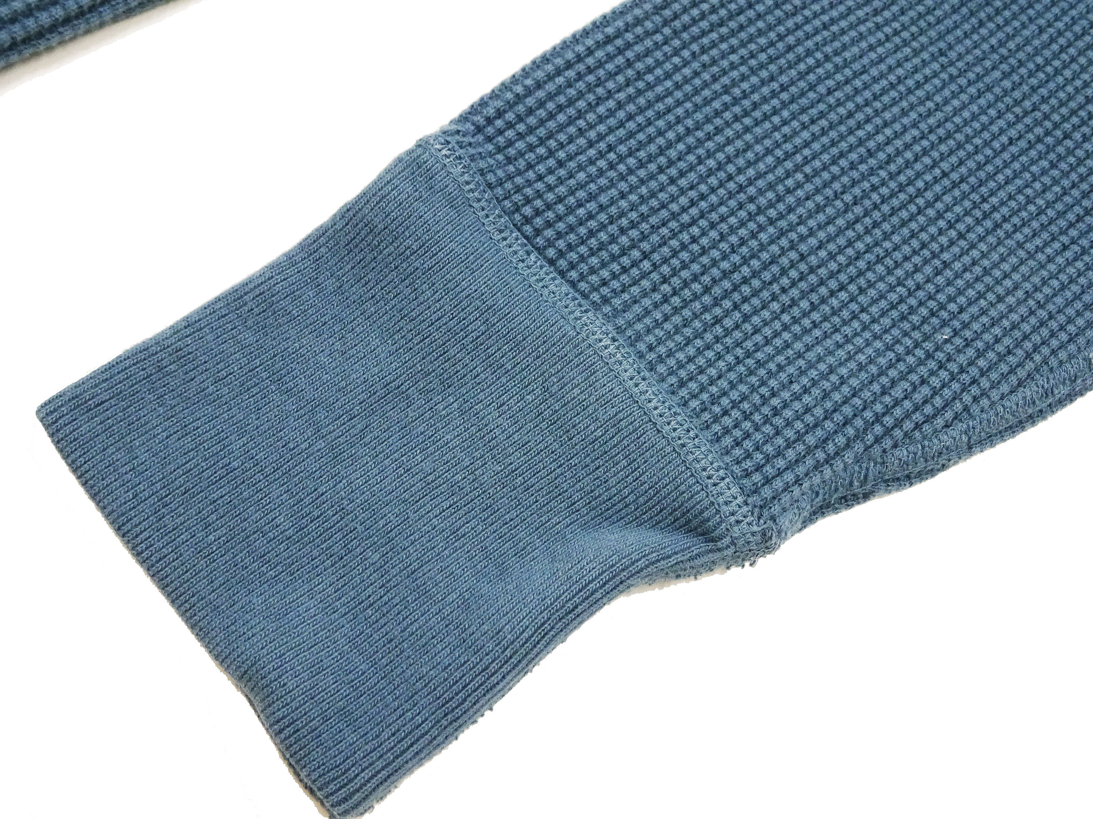 Studio D'artisan Men's Waffle Knit Thermal T-Shirt - Heavyweight Long Sleeve Crew Neck Casual Tee in Faded Blue (Style 9936) | Perfect for Winter Layering, Outdoor Activities & Everyday Wear