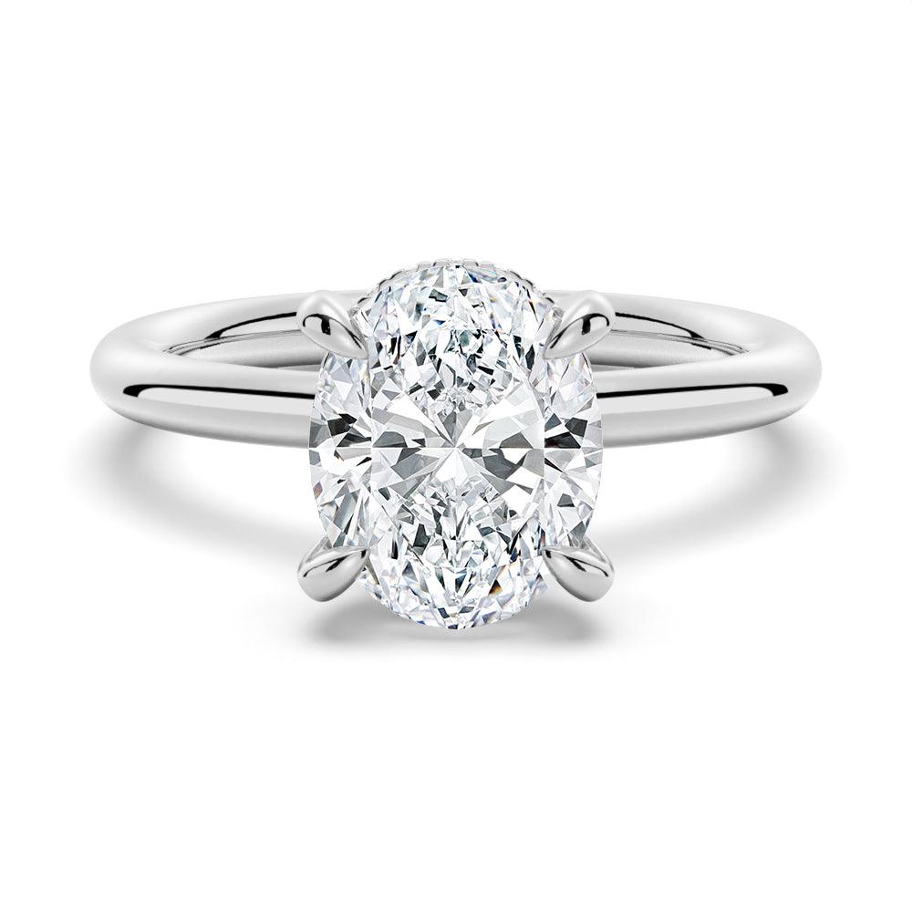 Oval Solitaire Moissanite Engagement & Wedding Ring Set for Couples - Matching His & Hers Bands - Perfect for Proposals, Anniversaries & Romantic Occasions
