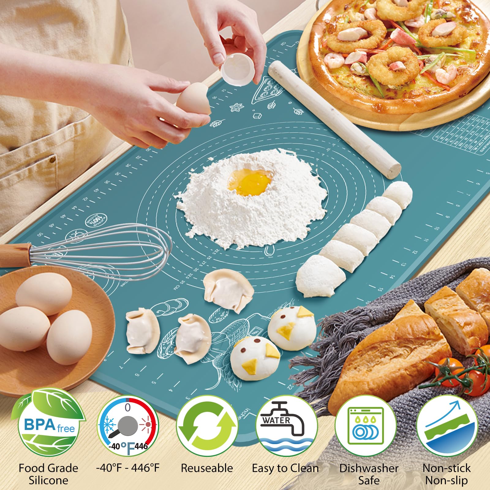 Extra Thick Non-Stick Silicone Pastry Mat 32