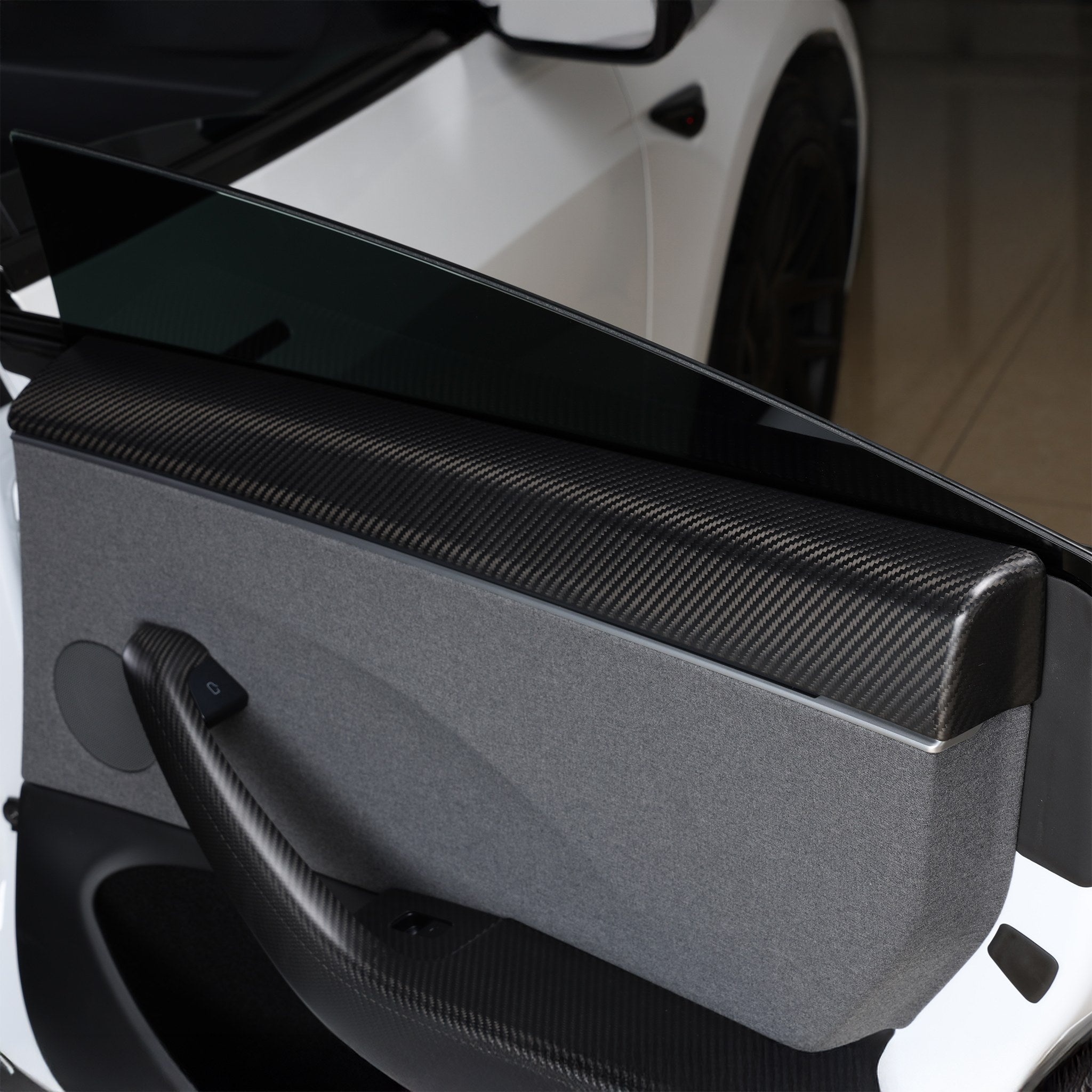 Premium Carbon Fiber Front & Rear Upper Door Panel Covers for Tesla Model 3 2024+ (4-Piece Set) - Enhance Interior Style & Protection for Daily Driving & Car Shows