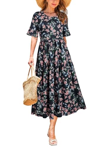 Black Pink Green Floral