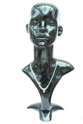 Forever Young Female Mannequin Head - Stylish Display for Headphones, Hats, Wigs & Jewelry (Grace Black Gloss) - Perfect for Retail Stores, Salon Displays & Home Decor