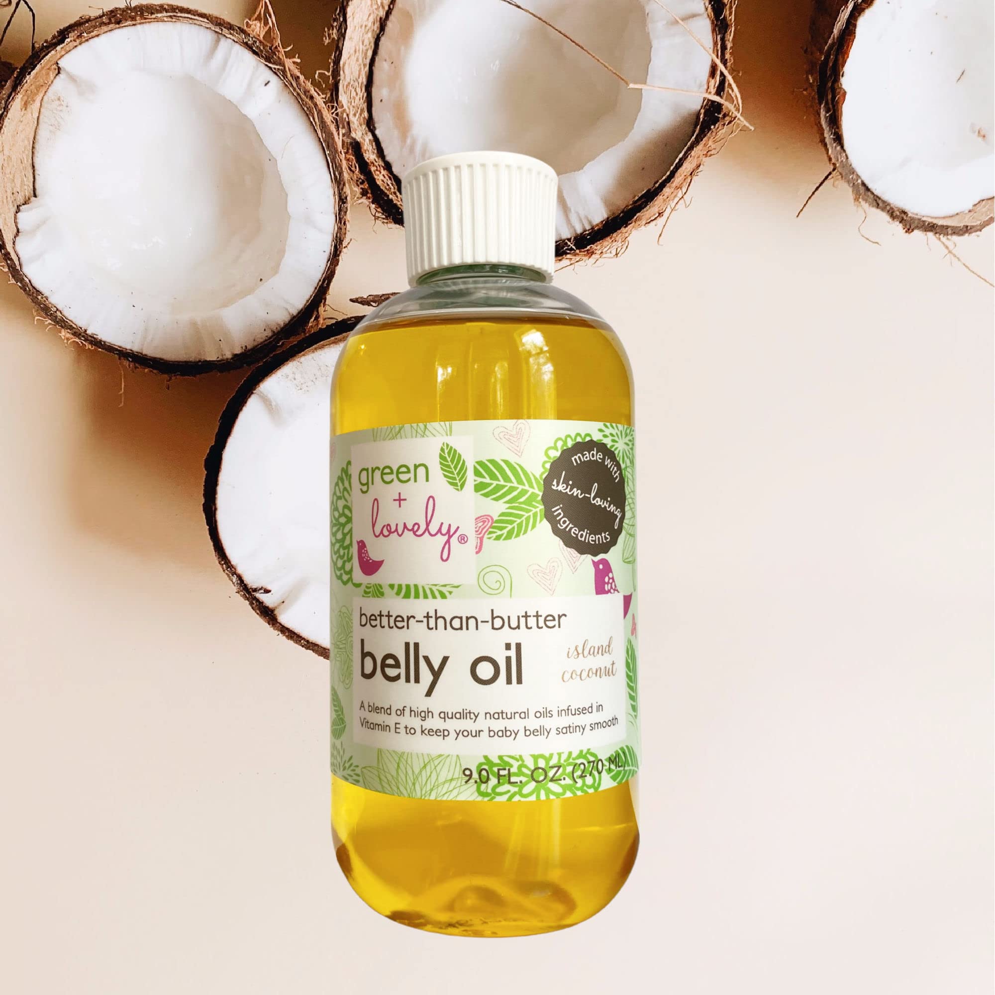 Better Than Butter Belly Oil - Pregnancy Stretch Mark Prevention Cream with Enhanced Vitamin E, 9 Fl Oz Island Coconut Scent | Essential Must-Have for Expecting Moms | Perfect for Daily Moisturizing & Soothing Itchy Skin During Pregnancy