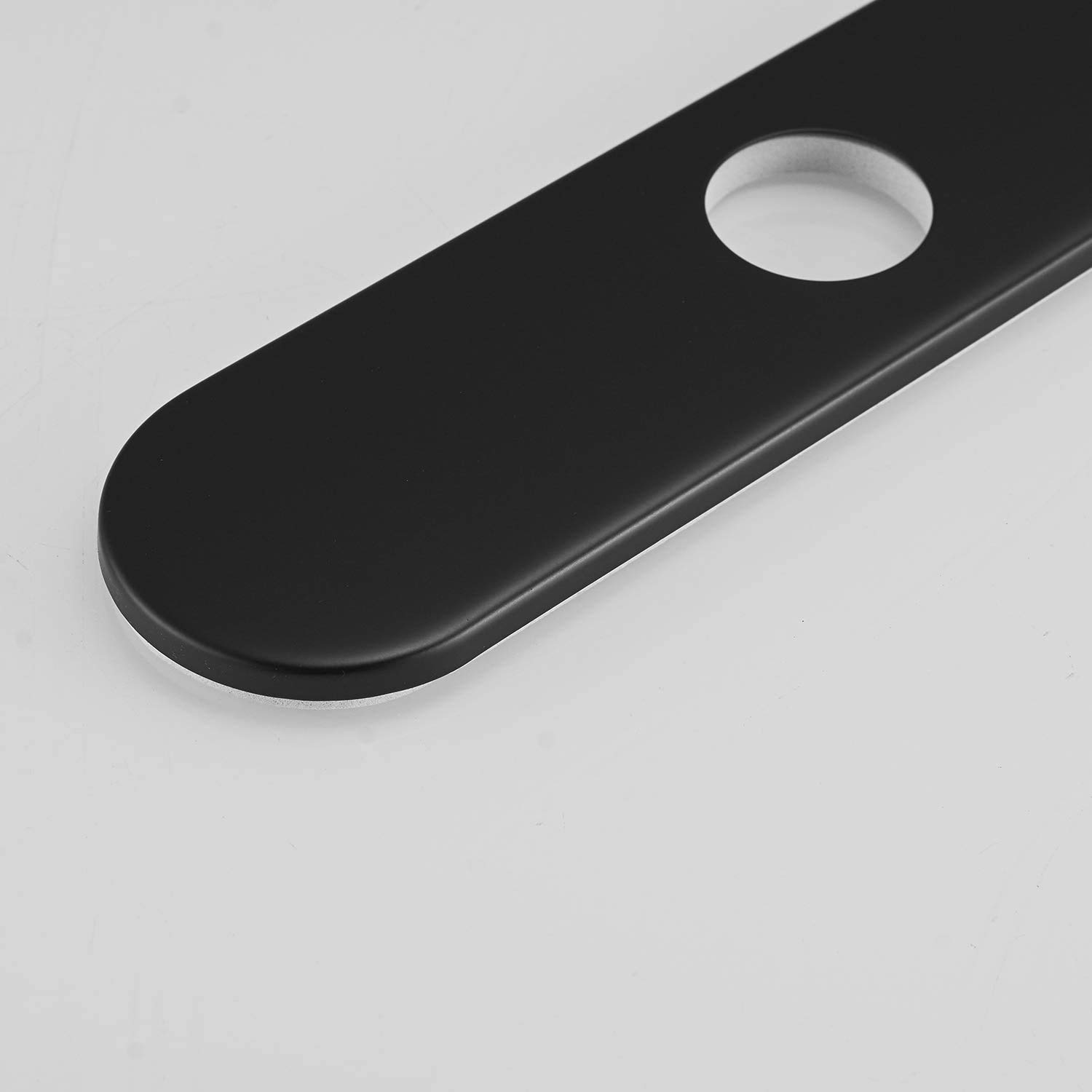10 Inch Matte Black Stainless Steel Faucet Deck Plate Cover - Single Hole Escutcheon for Bathroom & Kitchen Sink - Hole Cover for Unused Mounting Holes - Perfect for Modern Home Renovation and Fixture Upgrades