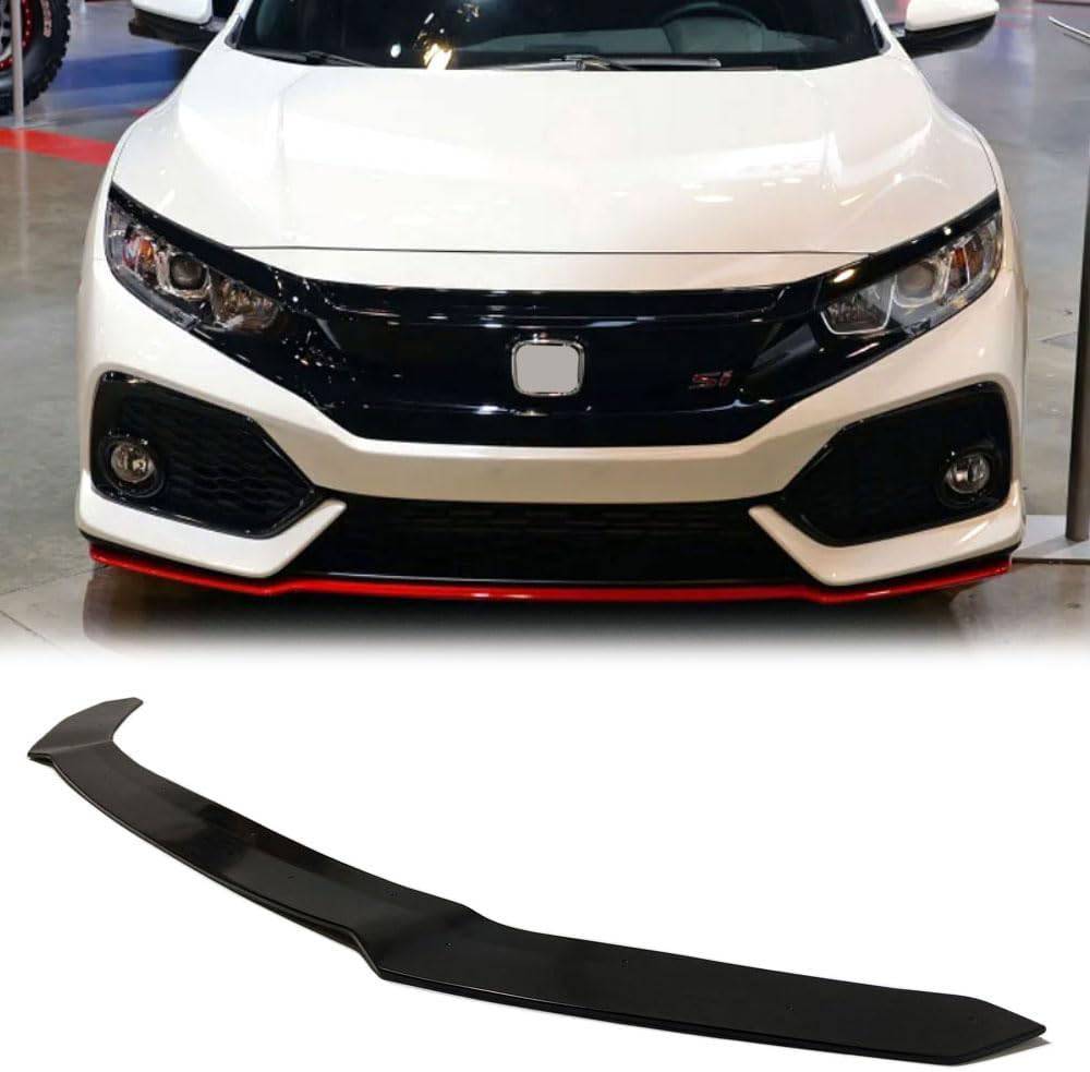 HFP Style Front Bumper Lip Kit for 2017-2021 Honda Civic Si & Hatchback - Durable PU Material - Enhance Your Car's Sporty Look for Street Racing & Car Shows