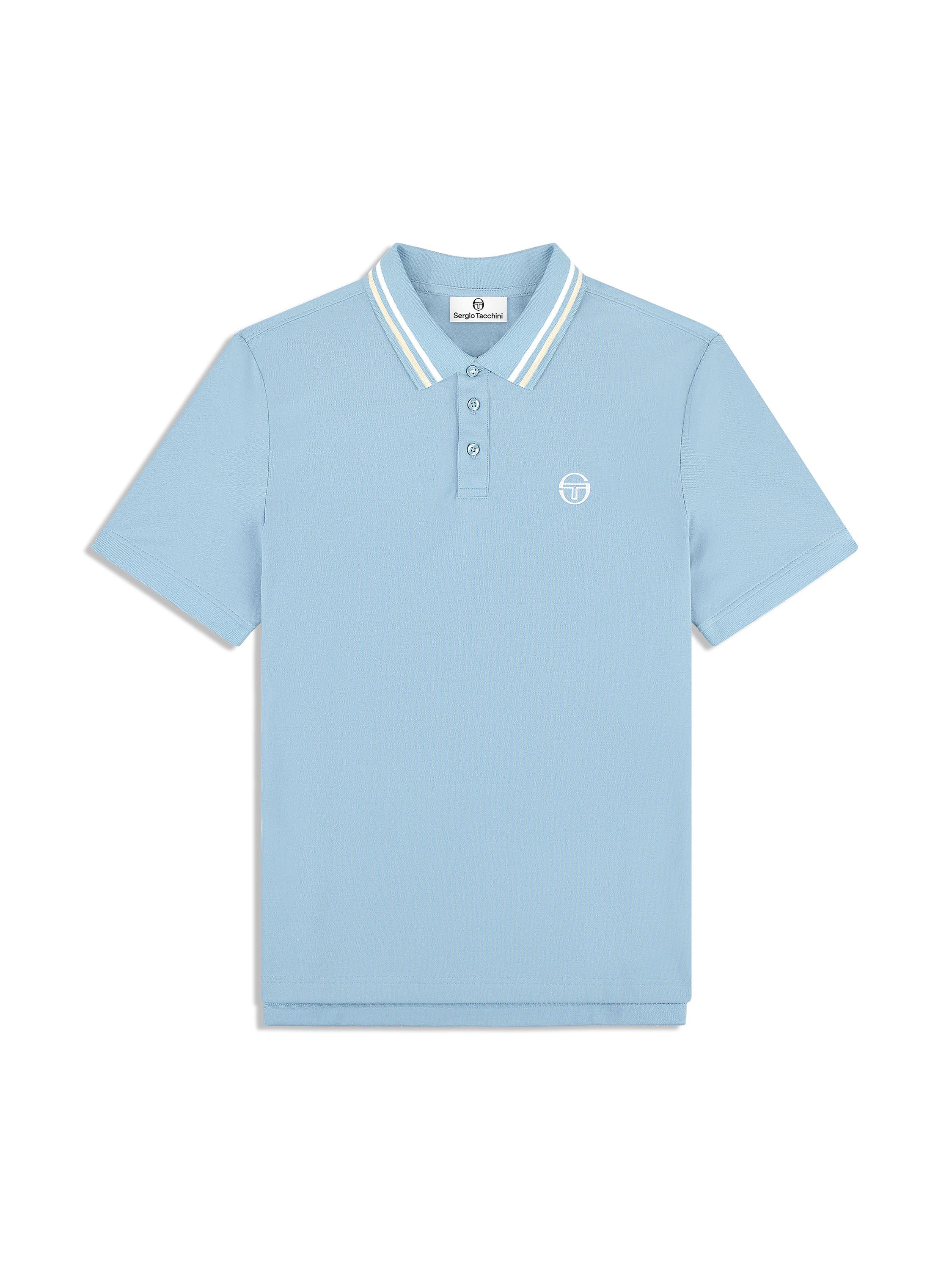 Ciro Piqué Polo Shirt for Men - Faded Denim Blue Casual Button-Down Top | Perfect for Office, Golf & Weekend Outings