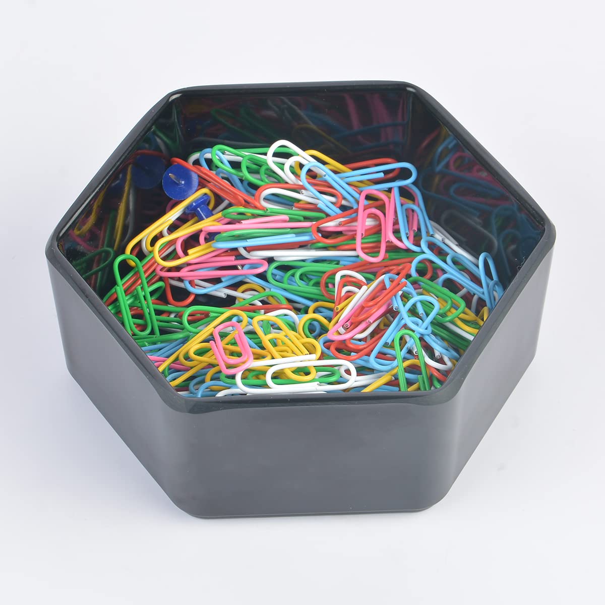 2-Pack White Resin Paper Clip & Binder Clip Dispenser - Desk Organizer for Push Pins, Paper Clamps - Perfect for Home Office, School & Work Desk Accessories | Keep Your Workspace Neat & Organized