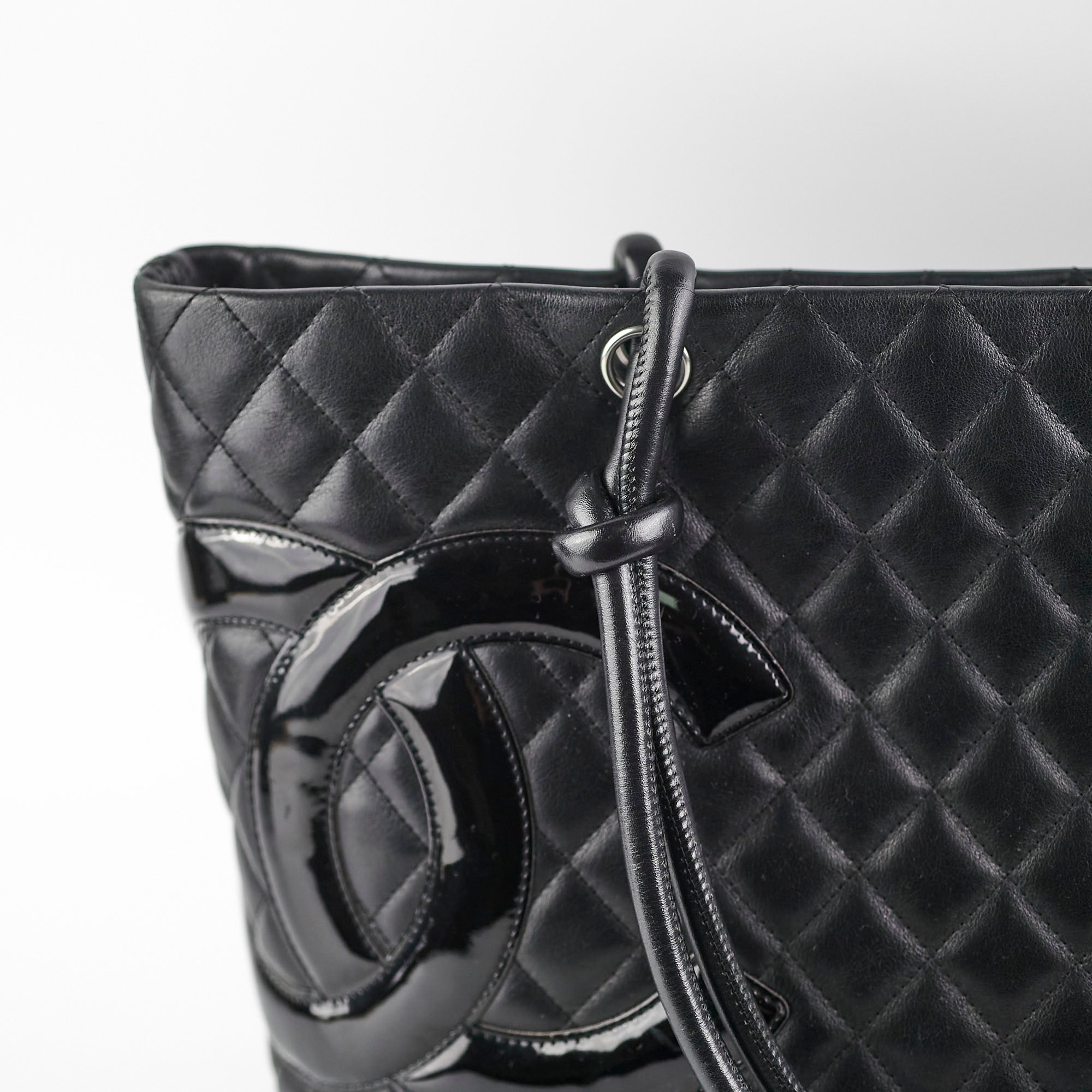 Chanel Cambon Black Leather Tote Bag for Women - Luxury Designer Handbag for Work, Travel & Everyday Use