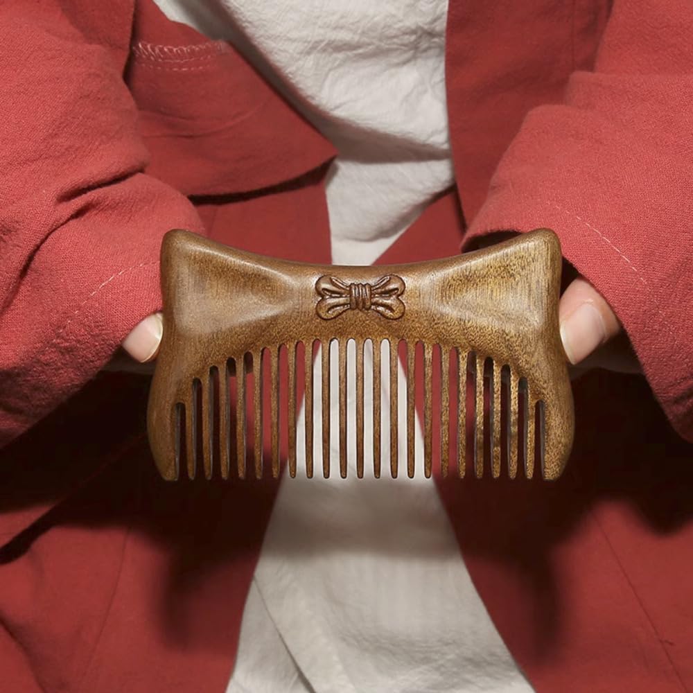 10cm Chinese Style Nanmu Wood Massage Comb - Handmade Wooden Hair Comb for Scalp Massage & Relaxation, Perfect for Stress Relief & Hair Care at Home or Salon