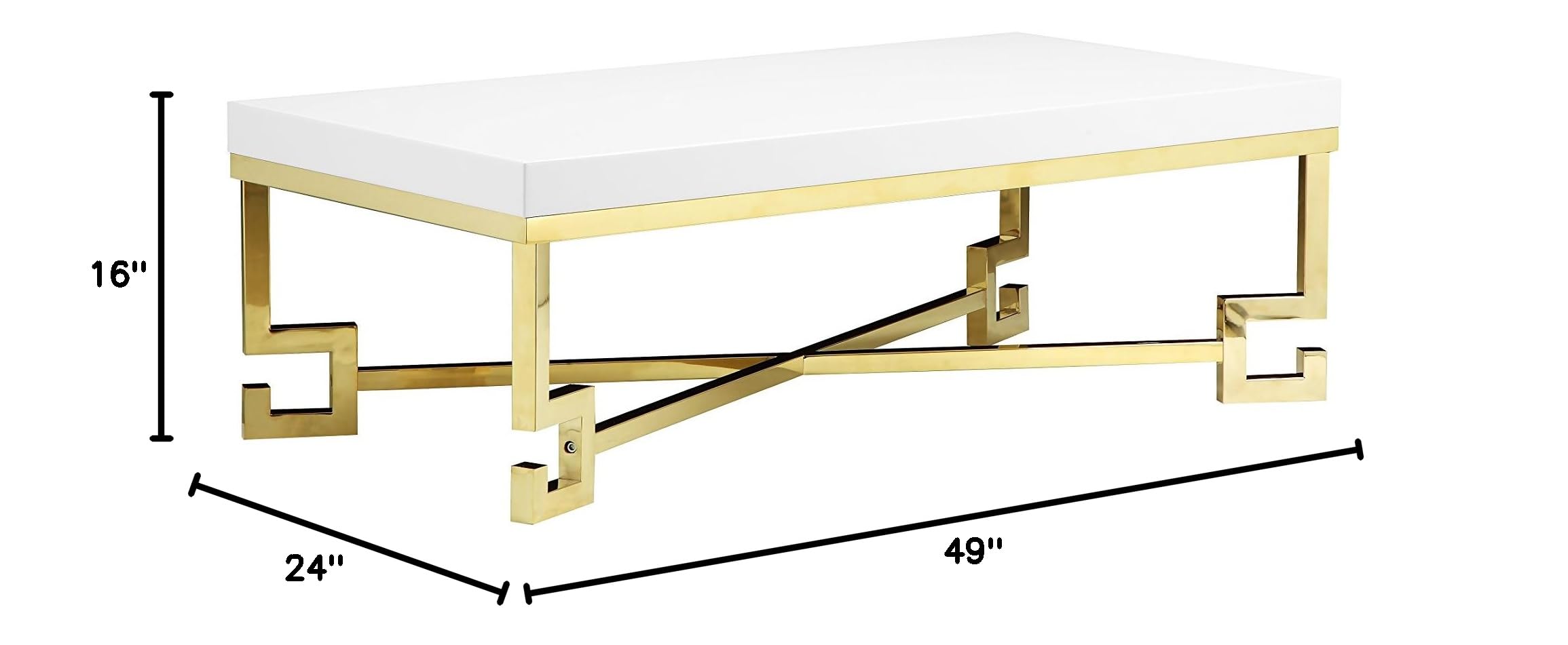 Benjara Gold Wooden Coffee Table with Designer Metal Feet - Stylish Living Room Furniture for Modern Home Decor