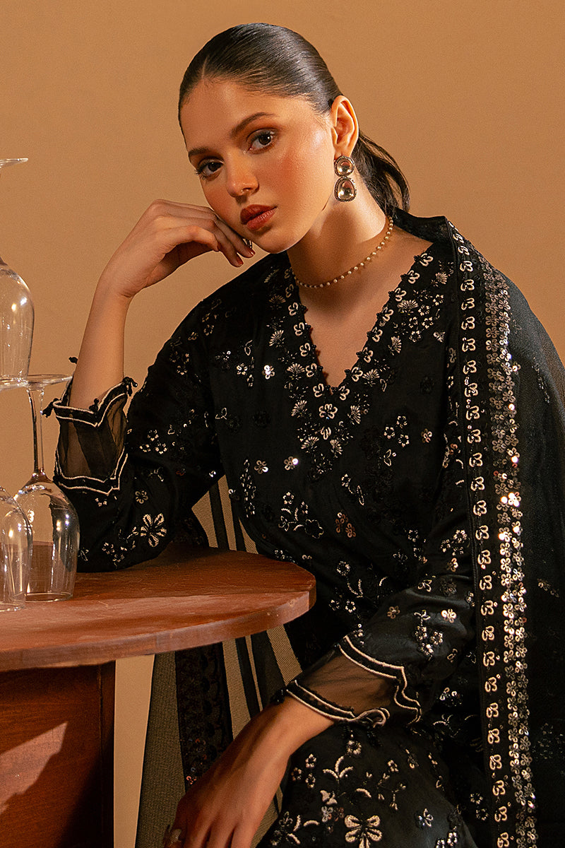 Midnight Muse 2-Piece Set (Shirt & Dupatta) - Elegant Ethnic Outfit for Women | Perfect for Festivals, Weddings & Special Occasions