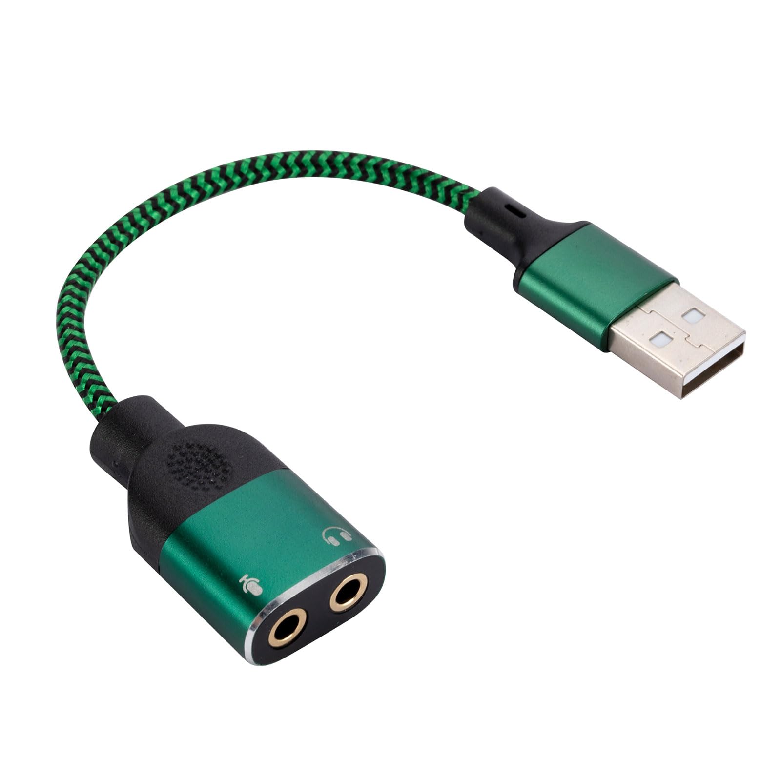 HIOPOIUYT Plug and Play USB Sound Card with 3.5mm Audio Jack - USB to Headphone Adapter for PC/Laptop - No Driver Required - Perfect for Gaming, Streaming & Conference Calls