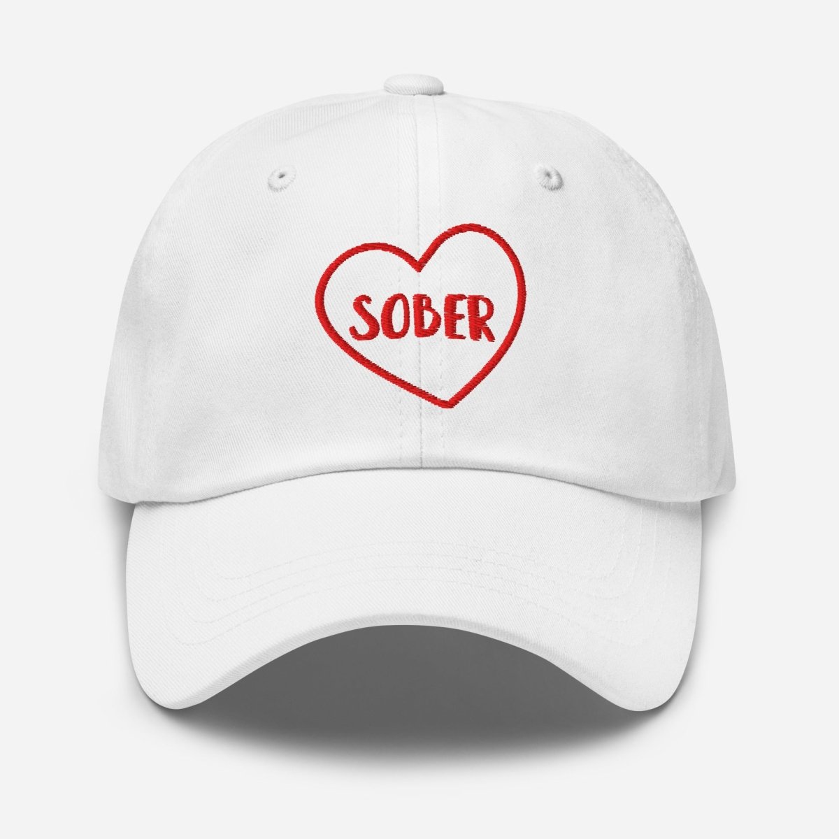 Sober in a Heart Embroidered Dad Hat - Stylish Baseball Cap for Men & Women - Perfect for Casual Wear, Outdoor Activities, and Recovery Support