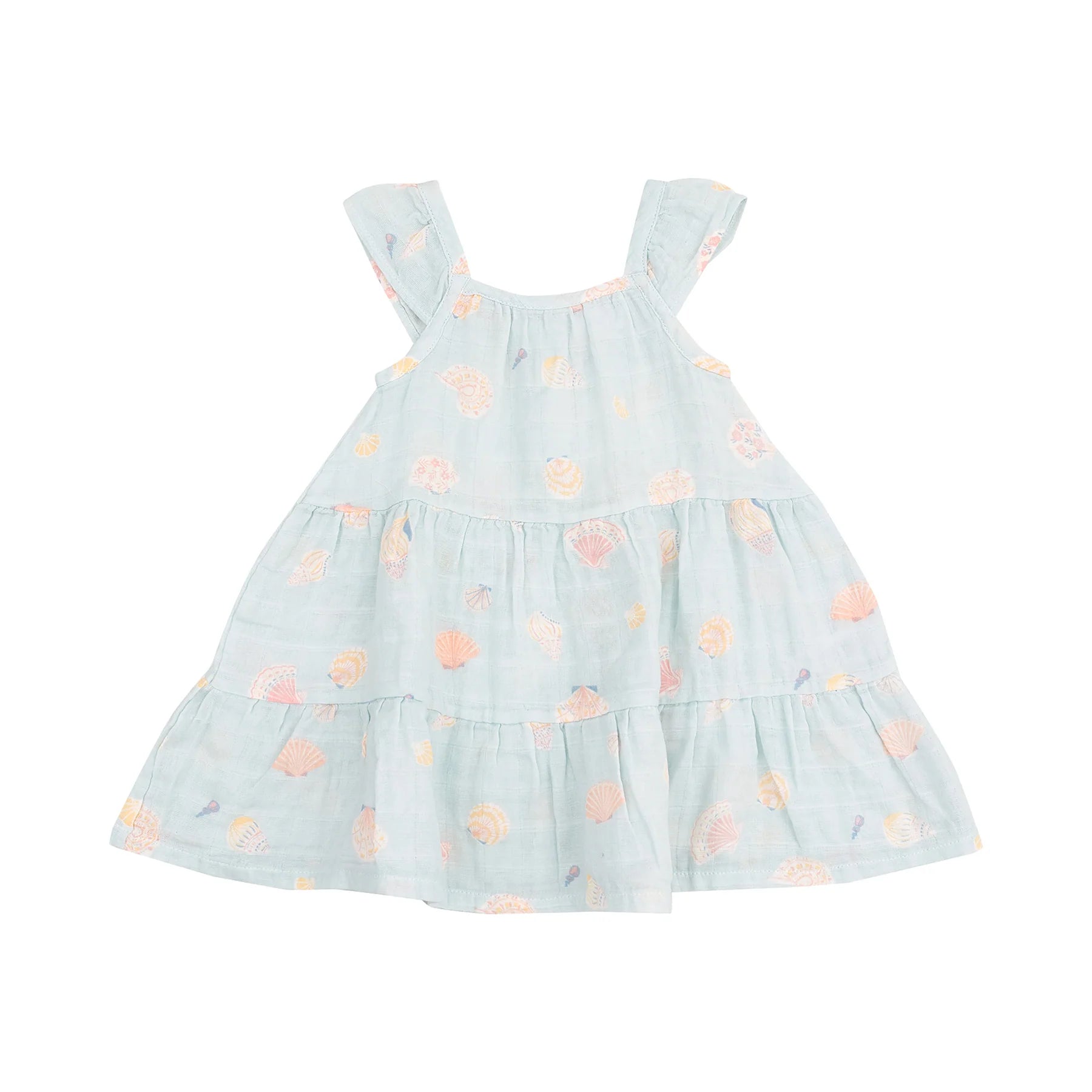 Angel Dear Girls' Seashell Twirly Sundress - Floral Print Summer Dress for Toddlers & Kids - Perfect for Beach, Party & Outdoor Play
