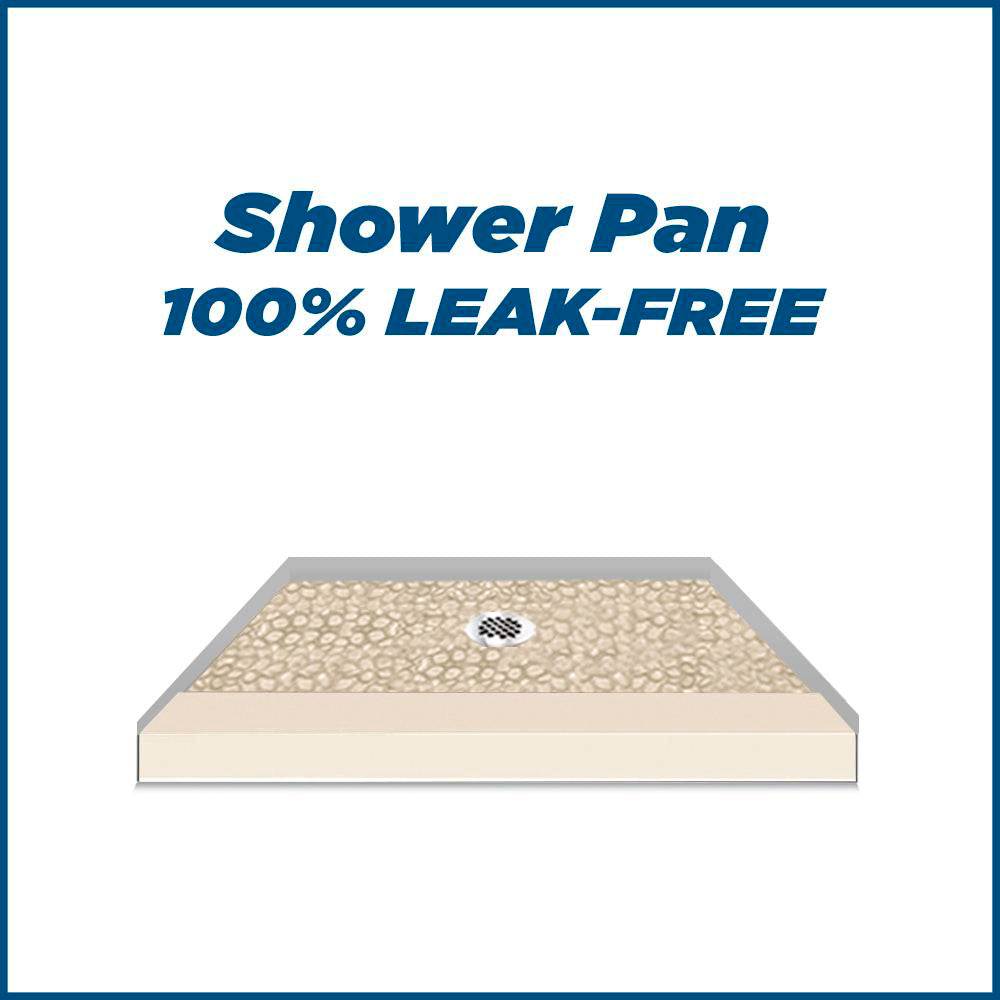 Alcove Desert Sand Sistine Stone & Pebble Stone Shower Wall Accent Kit - DIY Shower Remodel for Bathroom Renovation, Perfect for Spa-Like Shower Experience and Home Improvement Projects