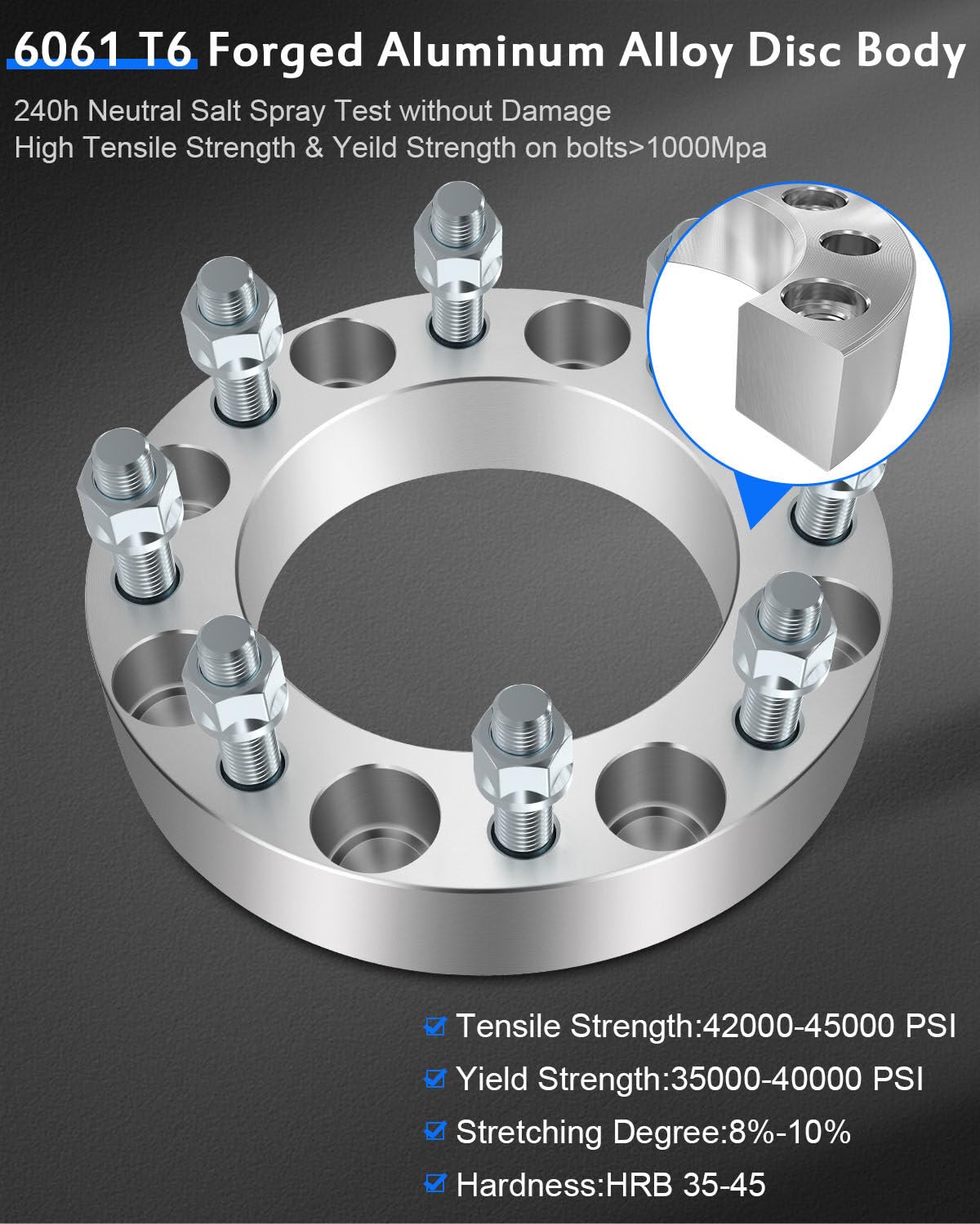 ECCPP 2PCS 1.5 Inch Wheel Spacers 8x170 to 8x170 8 Lug - Compatible with Ford Excursion 2003-2005, Ford F-250 2003-2009, Ford F-250/F-350 Super Duty 2003-2022 - Enhance Stability & Off-Road Performance