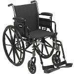 Lightweight Cruiser III Wheelchair with Flip-Back Removable Arms - Portable Mobility Aid for Seniors & Travel | Home Use, Outdoor Activities & Hospital Transport