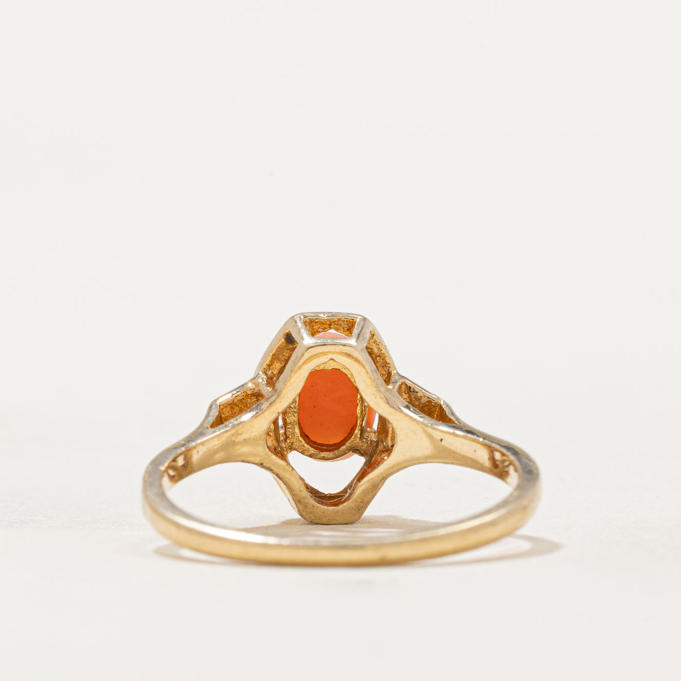 Elegant Oval Cut Coral Ring - 0.54 Carat Natural Coral Gemstone, Size 5.75, Dainty Women's Jewelry for Wedding, Anniversary & Special Occasions