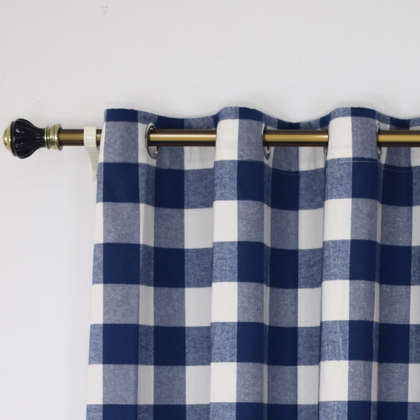 XMNTG 2 Panels Buffalo Plaid Checkered Window Curtains - Blackout Thermal Insulated Grommet Drapes for Farmhouse, Bedroom & Living Room (Blue, 52x63 Inches) - Perfect for Privacy, Light Control & Energy Efficiency