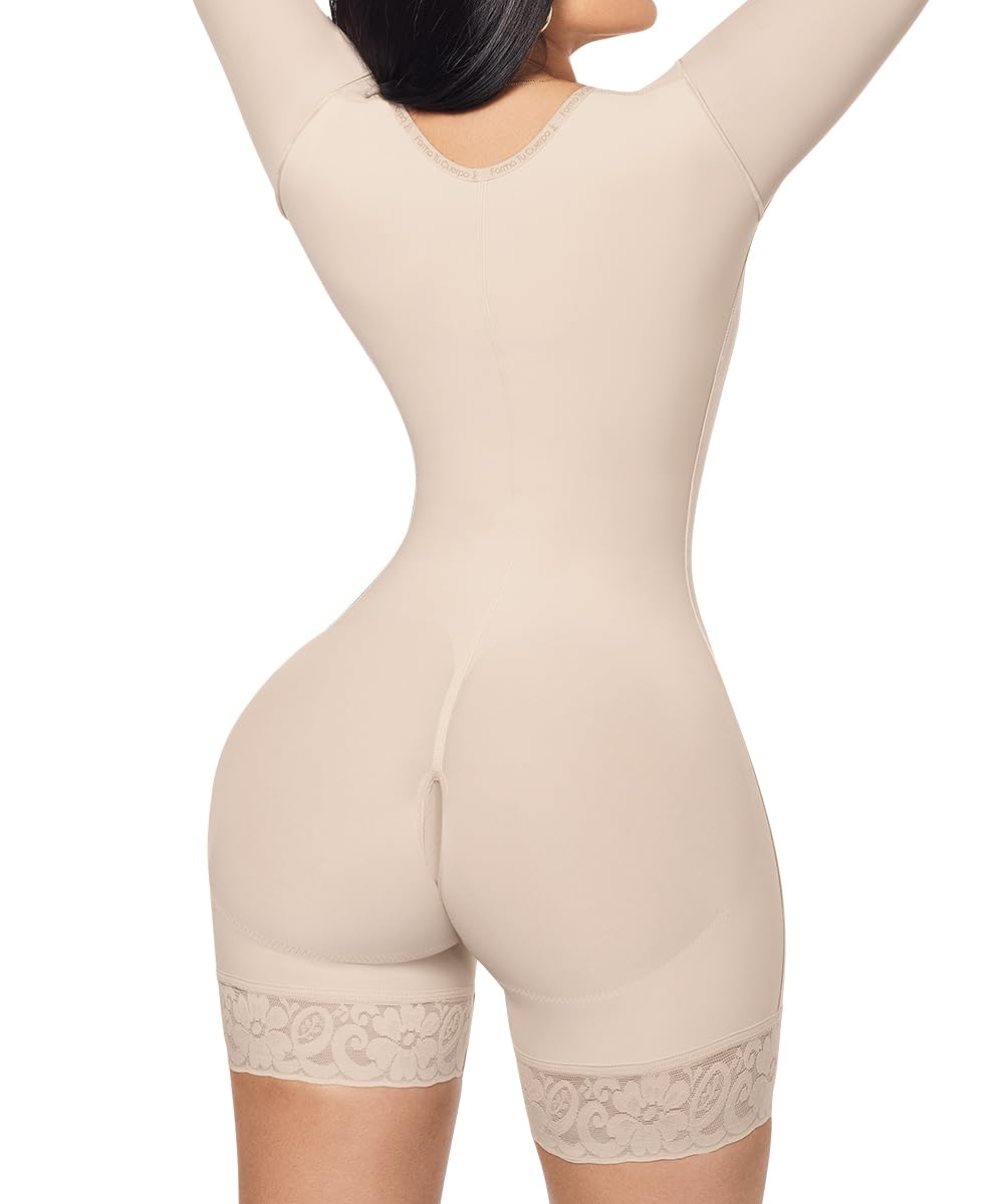 Shapewear for Women - Colombian Fajas Body Shaper Shorts with Smooth Control & Arm Support, Adjustable Hook Closure (Ref. C-004) | Perfect for Tummy Control, Waist Training & Everyday Wear Under Clothes