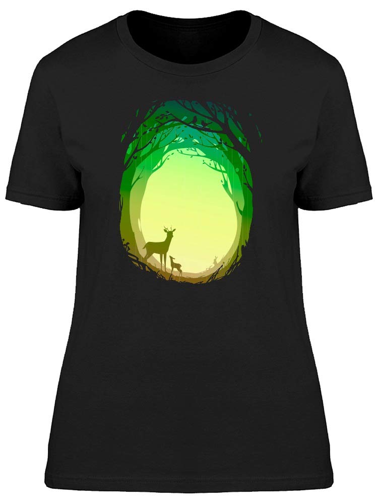 Smartprints Natural Oval Landscape Tee for Women - Soft Cotton Casual T-Shirt with Artistic Print for Everyday Wear, Outings & Relaxation