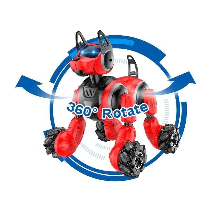YUKAYUGA 2.4G Smart RC Stunt Robot Dog Toy with Remote Control, Inductive Function, LED Lights & Sound Effects | USB Rechargeable | Multicolor | Perfect for Kids' Birthday Gifts & STEM Learning Toys