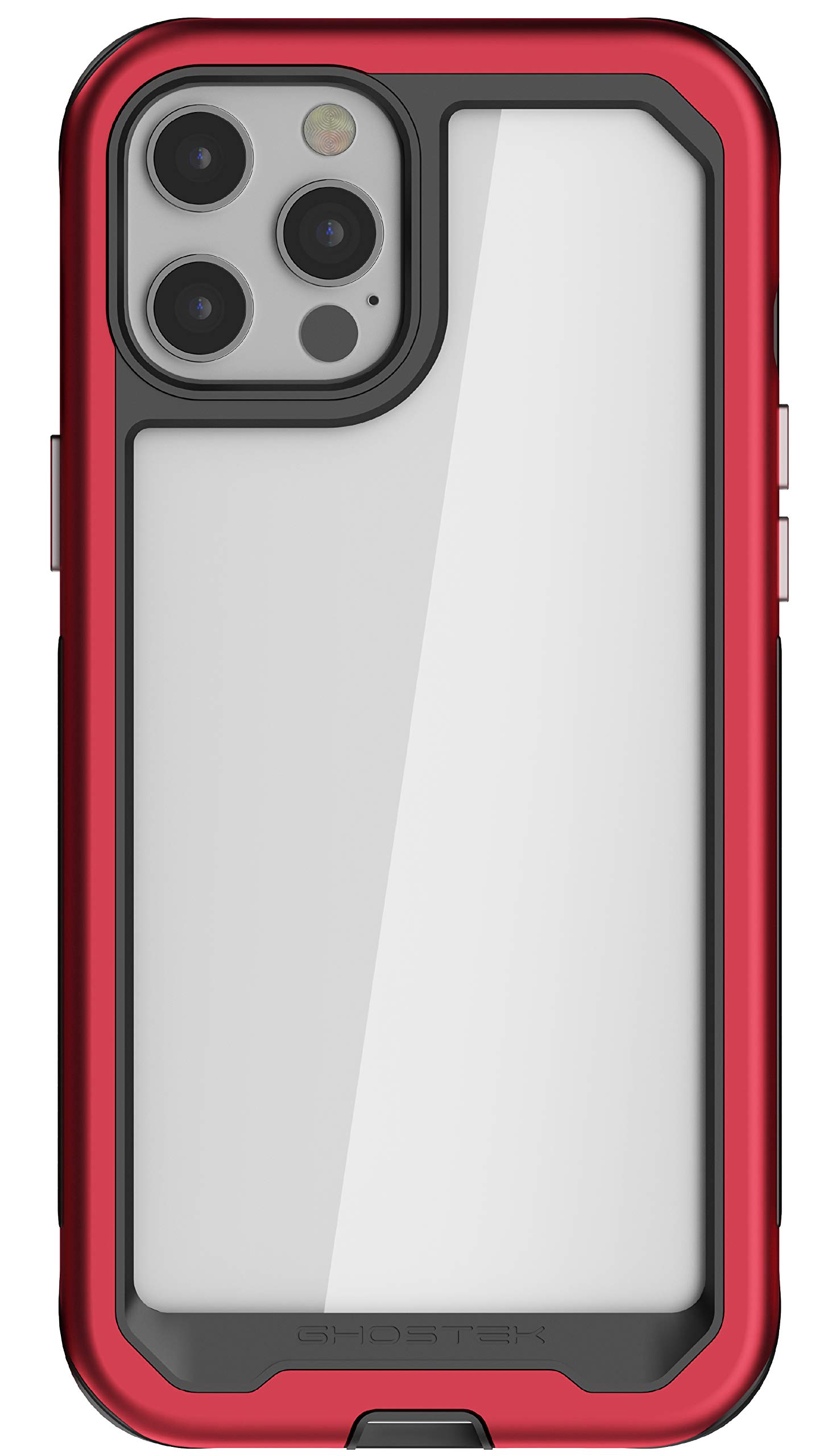 Ghostek Atomic Slim iPhone 12 Pro Max Case (6.7 Inch) - Military Grade Aluminum Alloy Protective Cover with Metal Bumper | Shockproof & Lightweight Design | Perfect for Outdoor Adventures, Work & Daily Use (Red)