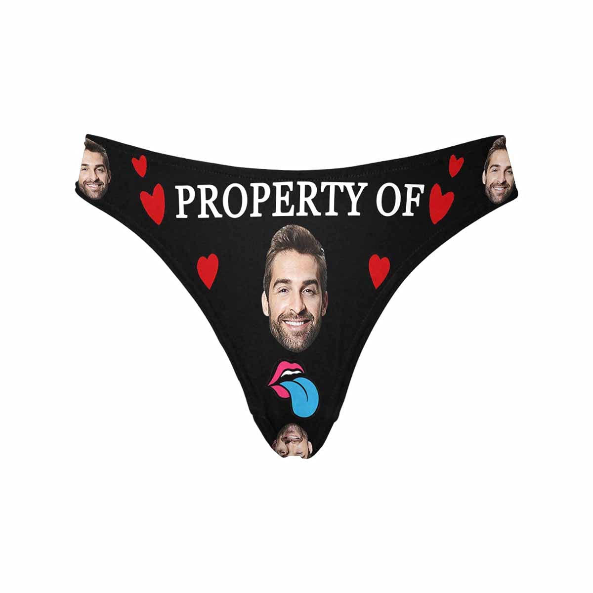 Funny Custom Face Photo Thong Underpants for Women - Husband & Boyfriend Multi-Face Design - Comfortable Briefs in Sizes XS to XXXL - Perfect for Gag Gifts, Bachelorette Parties & Couples Fun