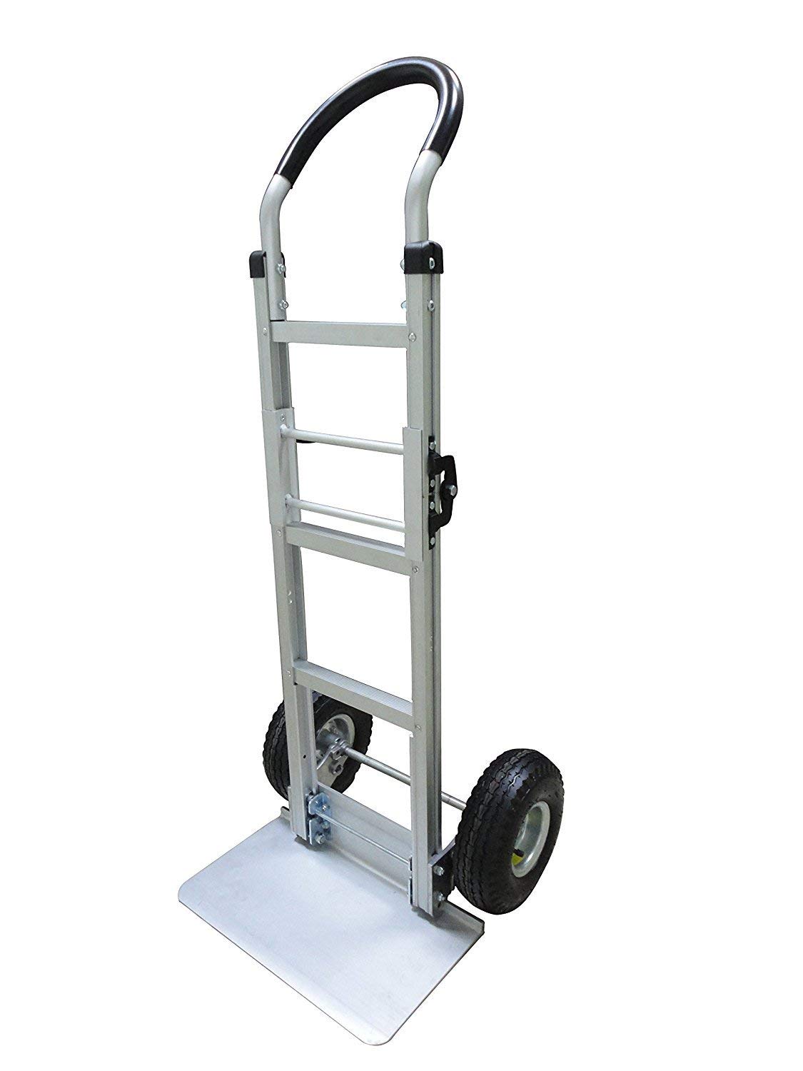 Heavy Duty Full Size Aluminum Folding Hand Truck with Extra Large Nose Plate - 10