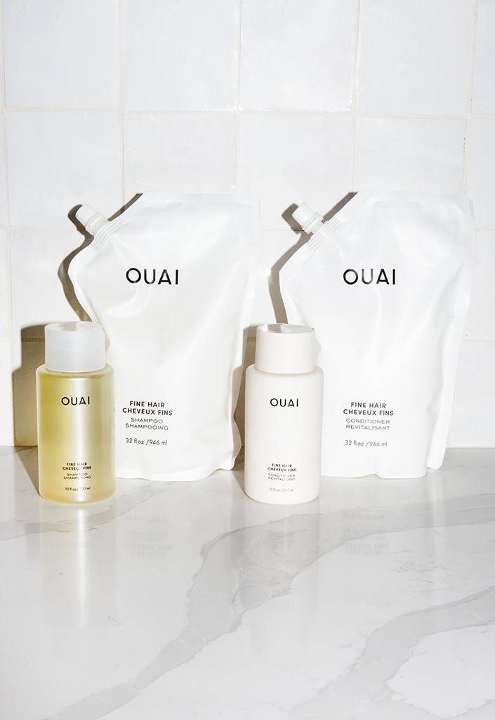 Fine Hair Shampoo Refill Pouch - Gentle Cleansing for Thin & Delicate Hair - Perfect for Travel & Home Use