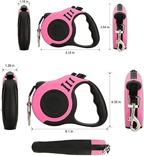 Zanzmer 16ft Retractable Dog Leash with Quick-Lock - Nylon Tape Leash for Dogs & Cats, Anti-Slip Handle, 5M Extendable Rope - Perfect for Walking, Running & Outdoor Adventures with Pets