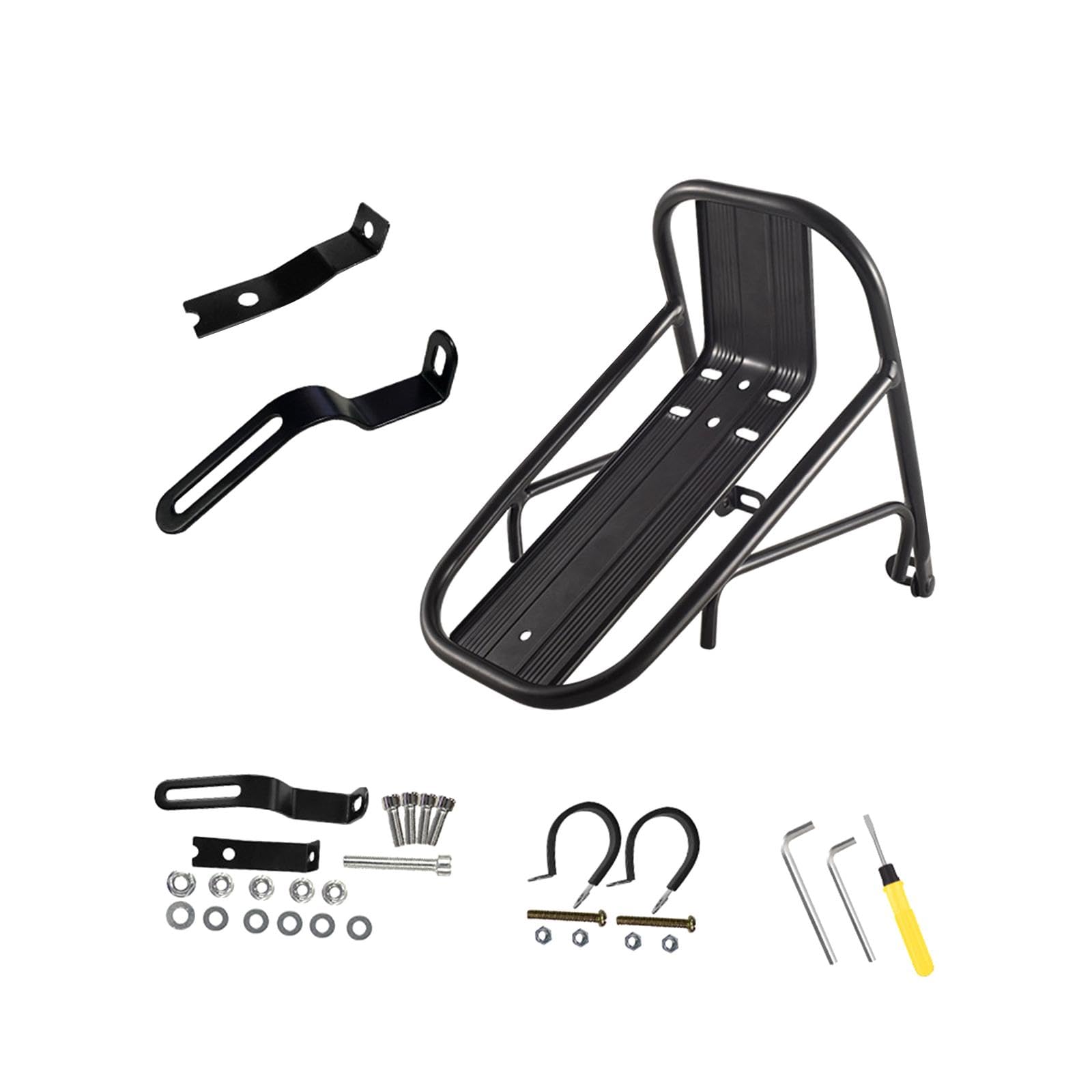 Premium Aluminum Alloy Bike Front Carrier Rack - Lightweight Cargo Pannier Luggage Rack for Mountain & Travel Bikes - Perfect for Commuting, Camping & Outdoor Adventures