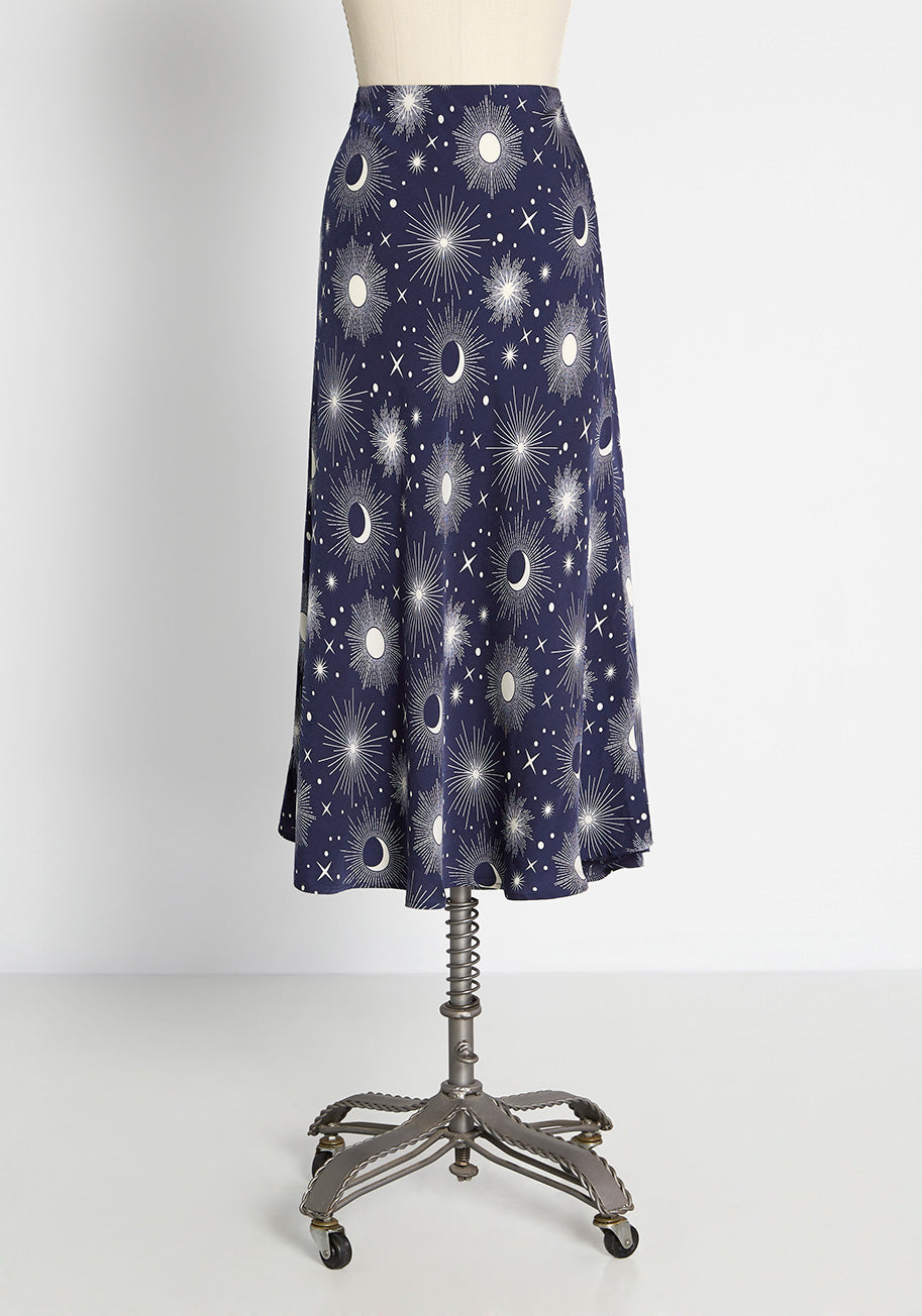 Elegant Slip Skirt for Women - Comfortable Stretchy Midi Skirt with Side Slits - Perfect for Office, Date Night & Casual Outfits