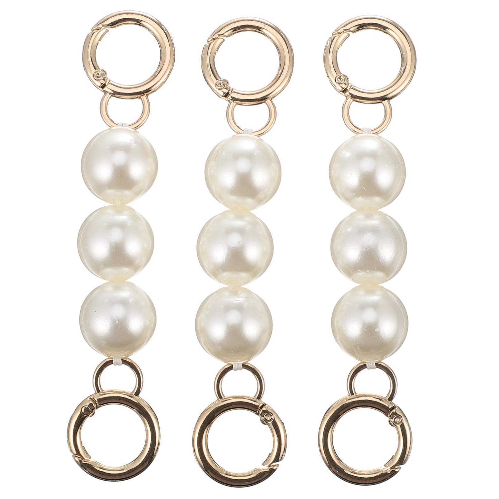 FOMIYES 3-Piece Pearl Bag Extender Set - 20mm Faux Pearl Purse Strap Extender Replacement for Clutch, Handbag & Shoulder Bags - Adjustable Crossbody Chain Strap for Women's Fashion Accessories | Perfect for Evening Parties, Weddings & DIY Craft Projects