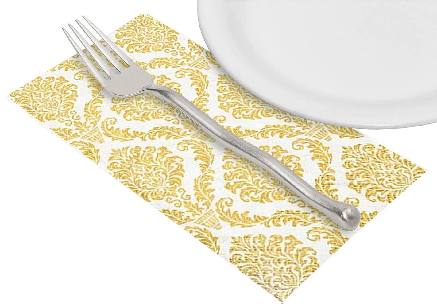 Disposable Paper Hand Towels for Bathroom & Guest Use - 64 Pack Gold Fingertip Towels | Wedding Reception, Dinner Party & Table Decor Napkins | Perfect for Events, Home & Hospitality Use
