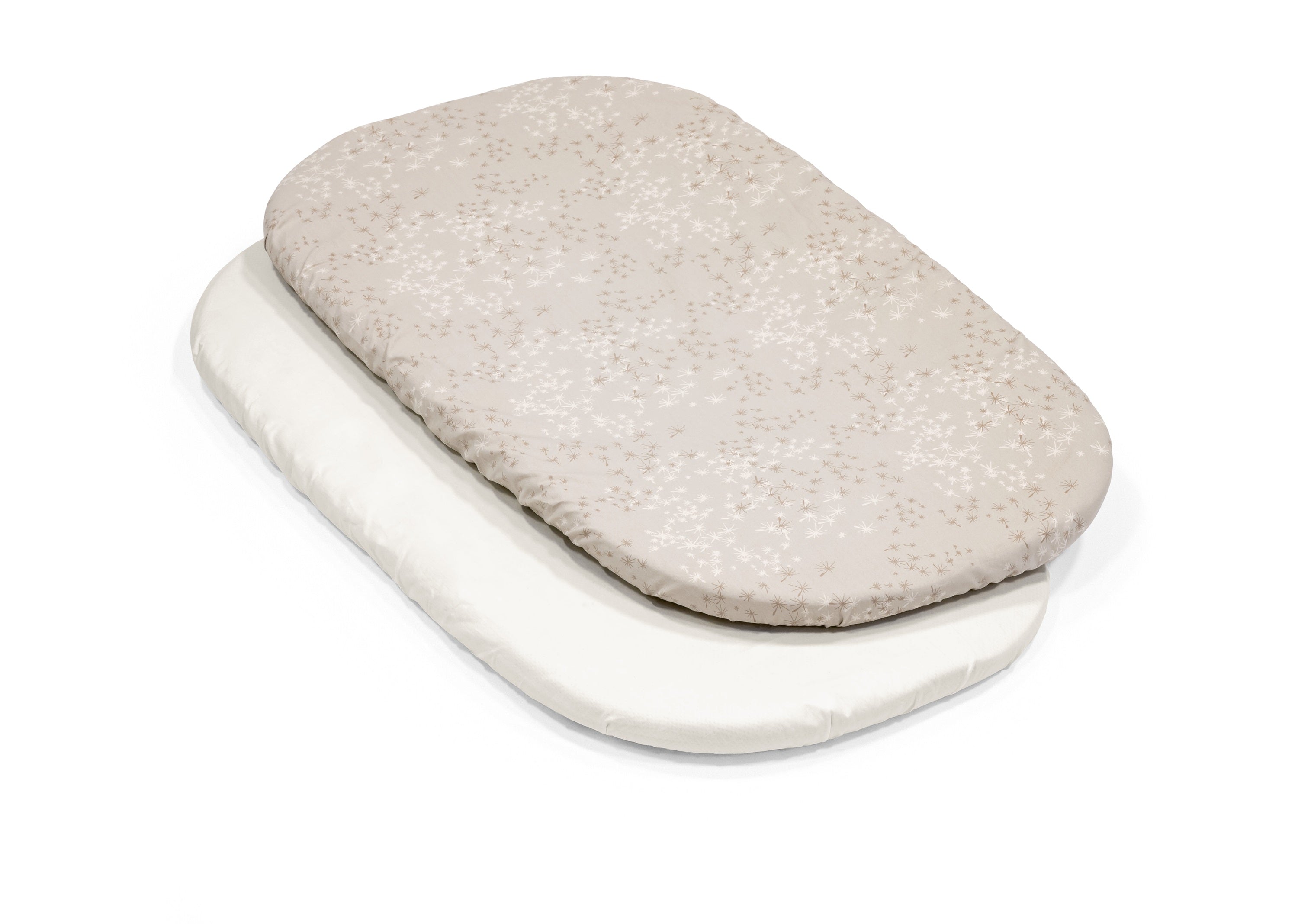 Stokke Snoozi Fitted Crib Sheet 2 Pack - Soft Organic Cotton Baby Bassinet Sheets for Newborns - Perfect for Nursery, Daycare & Travel