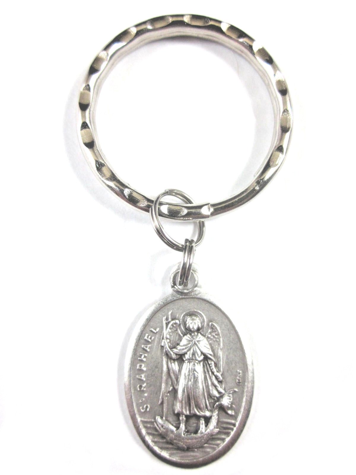 St. Raphael the Archangel Medal Keychain - Italian Made Religious Gift with Prayer Card - Perfect for Baptism, Confirmation & Spiritual Protection