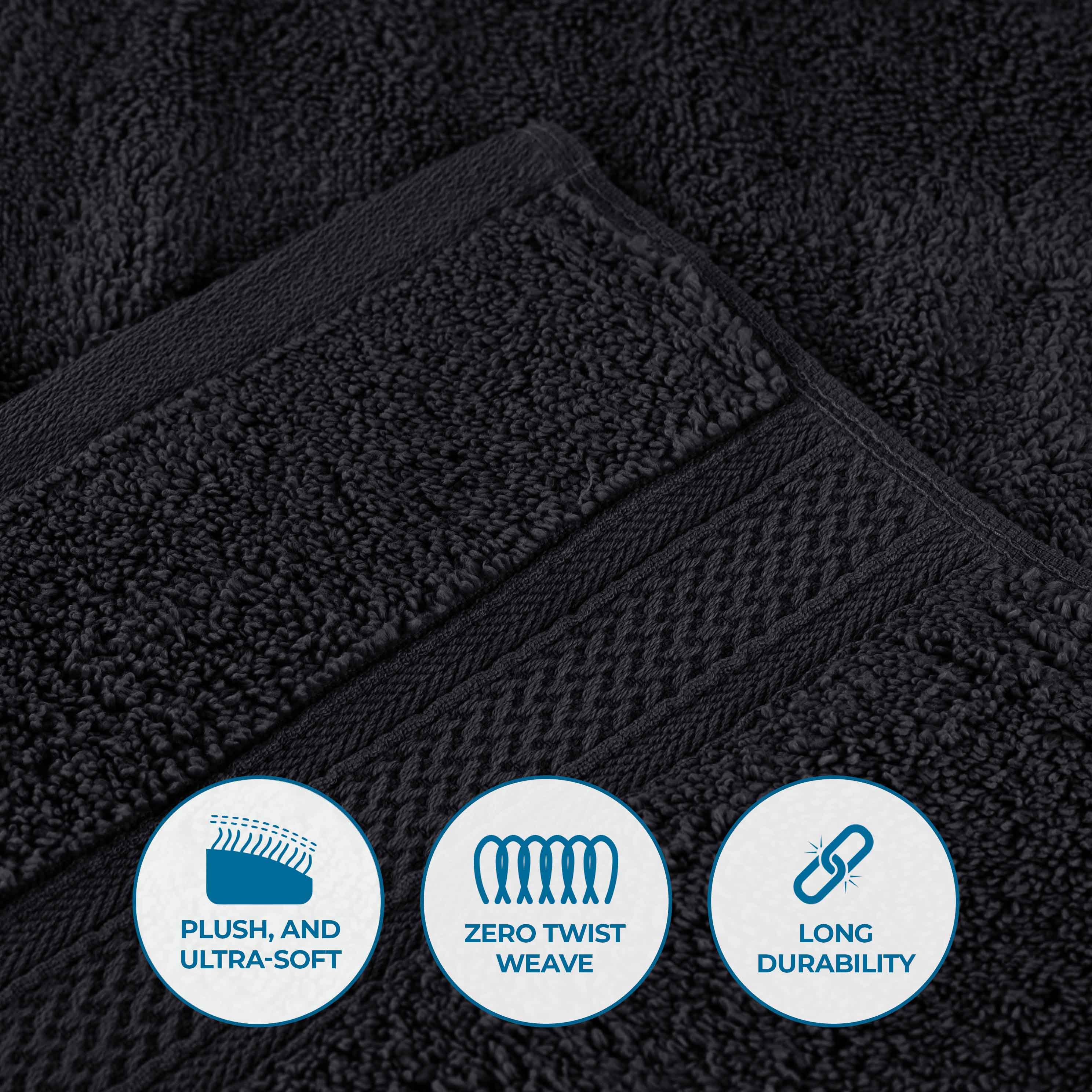 Premium 8-Piece Zero Twist Cotton Towel Set - Solid & Jacquard Chevron Design for Bath, Spa, and Luxury Home Decor