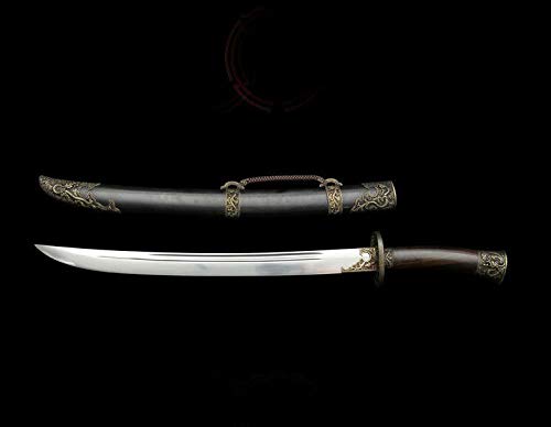 Premium Handmade Qingdao Kung Fu Broadsword - High Carbon Folded Steel Blade, Razor Sharp Edge - Perfect for Martial Arts Training, Collecting & Display