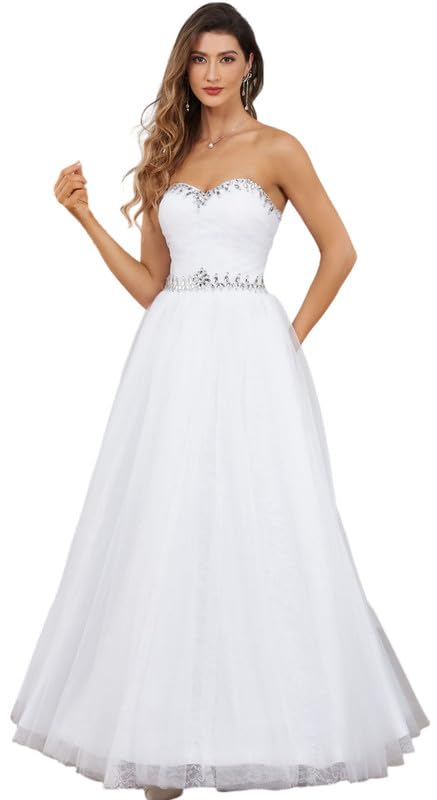 Elegant Lace Wedding Dresses for Women - Tulle Bridal Gowns for Bride | Perfect for Church Ceremony, Beach Wedding & Romantic Photoshoots
