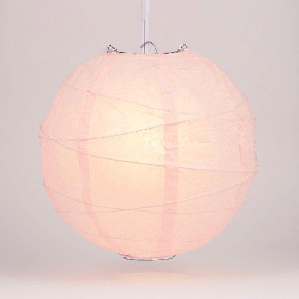 12 Pack 20 Inch Rose Quartz Pink Round Paper Lanterns for Party Decorations, Wedding Centerpieces, Baby Showers & Home Decor