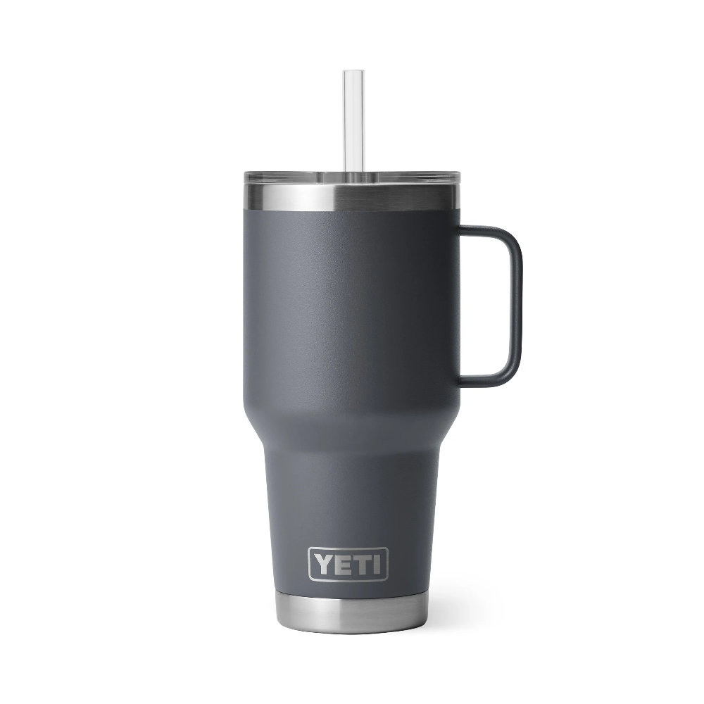 **35 oz Rambler Insulated Stainless Steel Mug with Straw Lid - Perfect for Coffee, Tea & Cold Drinks at Home, Office or Travel**