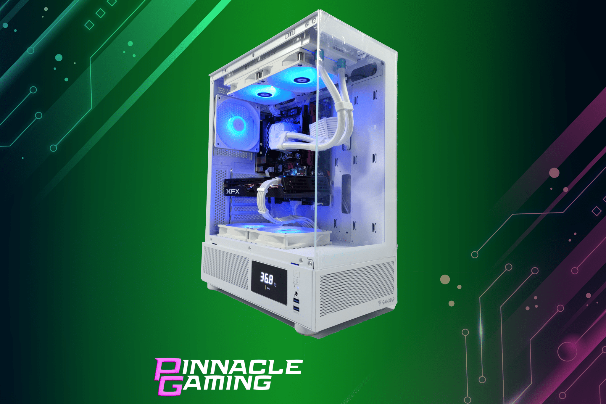 Custom Gaming PC - AMD Ryzen 5, RTX 3060, 16GB DDR4 RAM, 1TB SSD, White RGB Water-Cooled Desktop - Perfect for Esports, Streaming & High-Performance Gaming