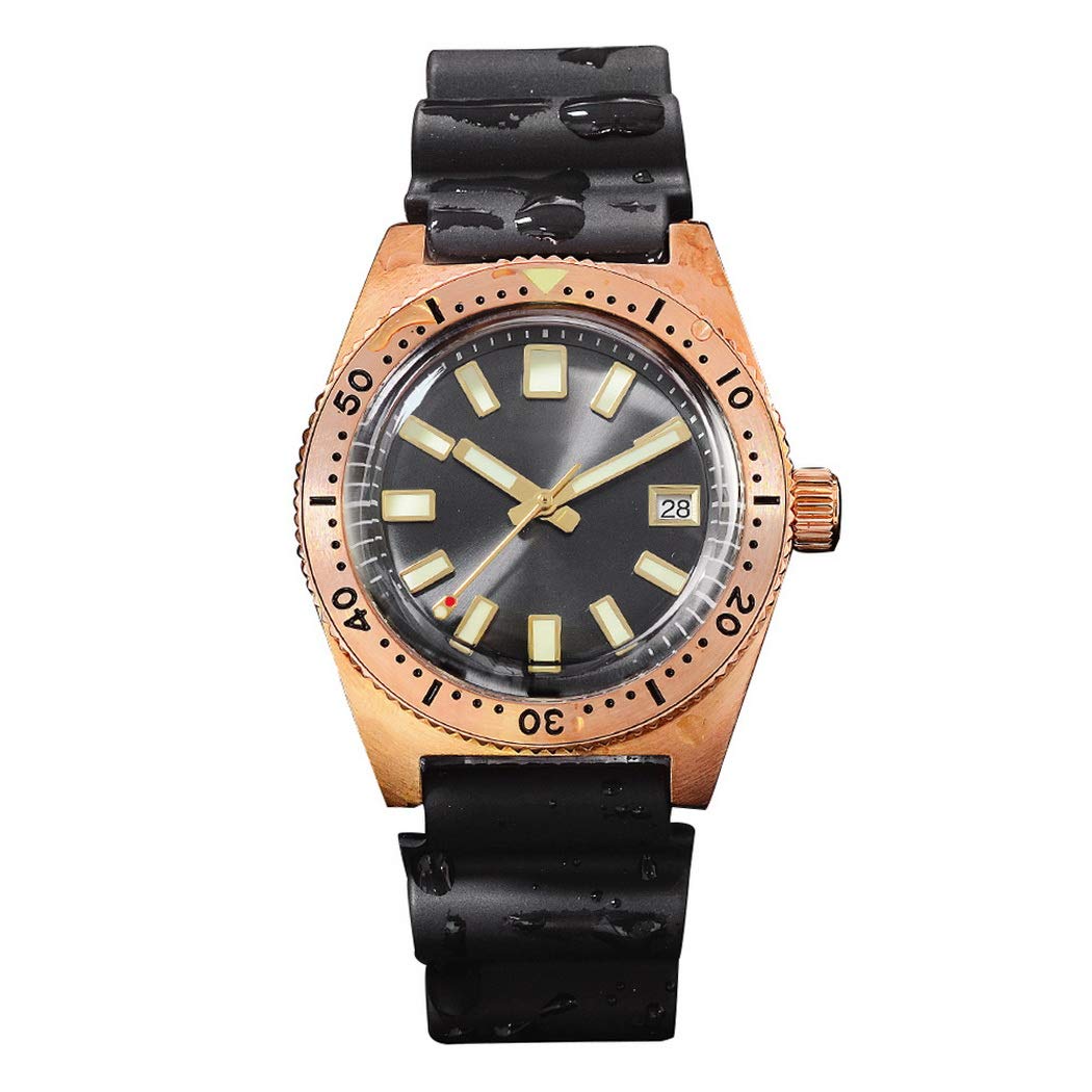 **San Martin Bronze 200m Waterproof Automatic Dive Watch for Men - Luxury Military Sport Wristwatch with Super Luminous - Perfect for Diving, Outdoor Adventures & Formal Occasions**