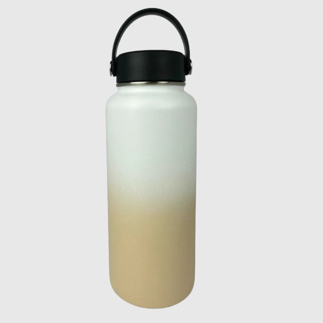 Pastel Beige Insulated Stainless Steel Water Bottle 32oz (950ml) - Keep Drinks Hot/Cold for Hours, Perfect for Hiking, Gym & Office Use