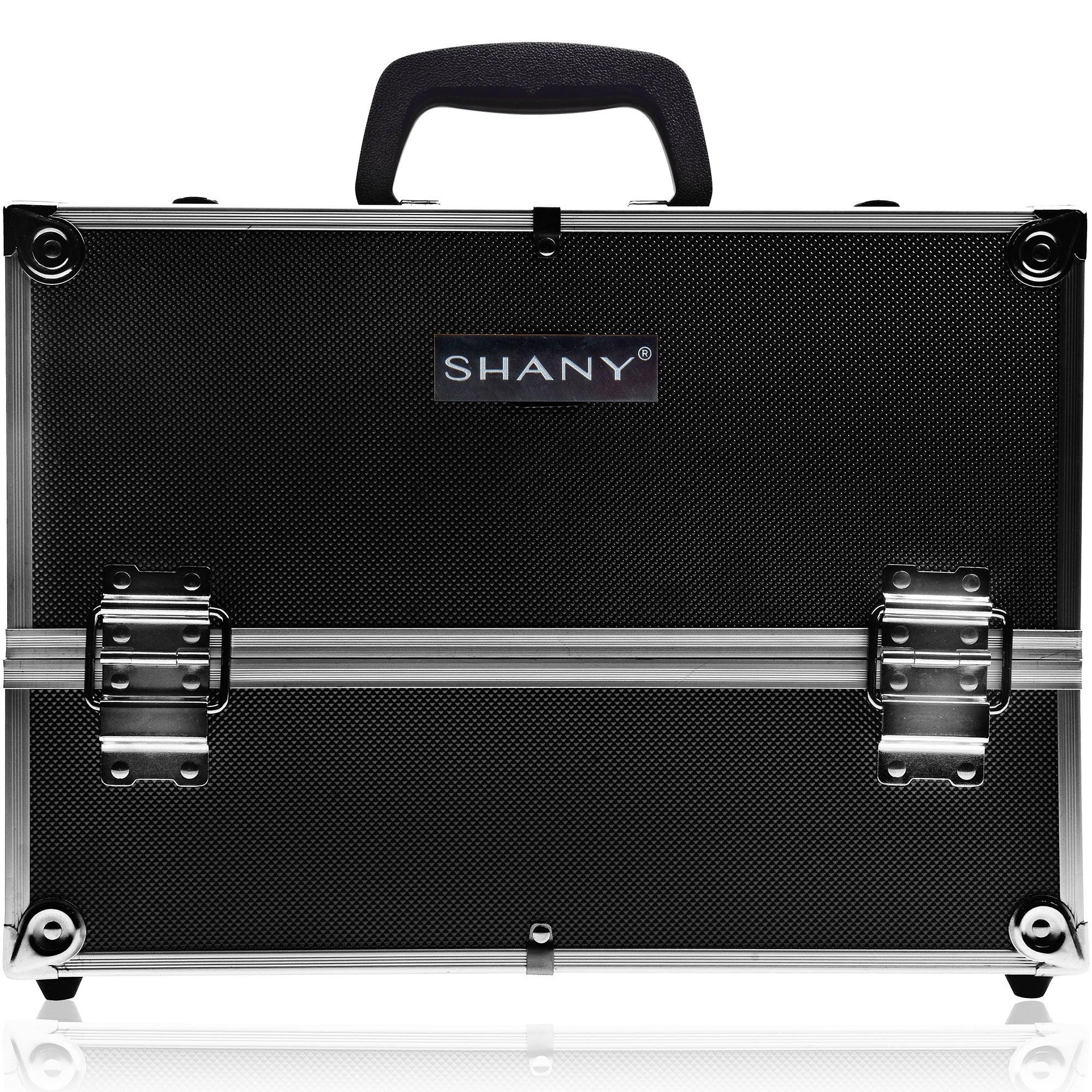 Professional Makeup Train Case with Shoulder Strap & Secure Locks - Portable Cosmetic Organizer for Travel, Salon, and Makeup Artists